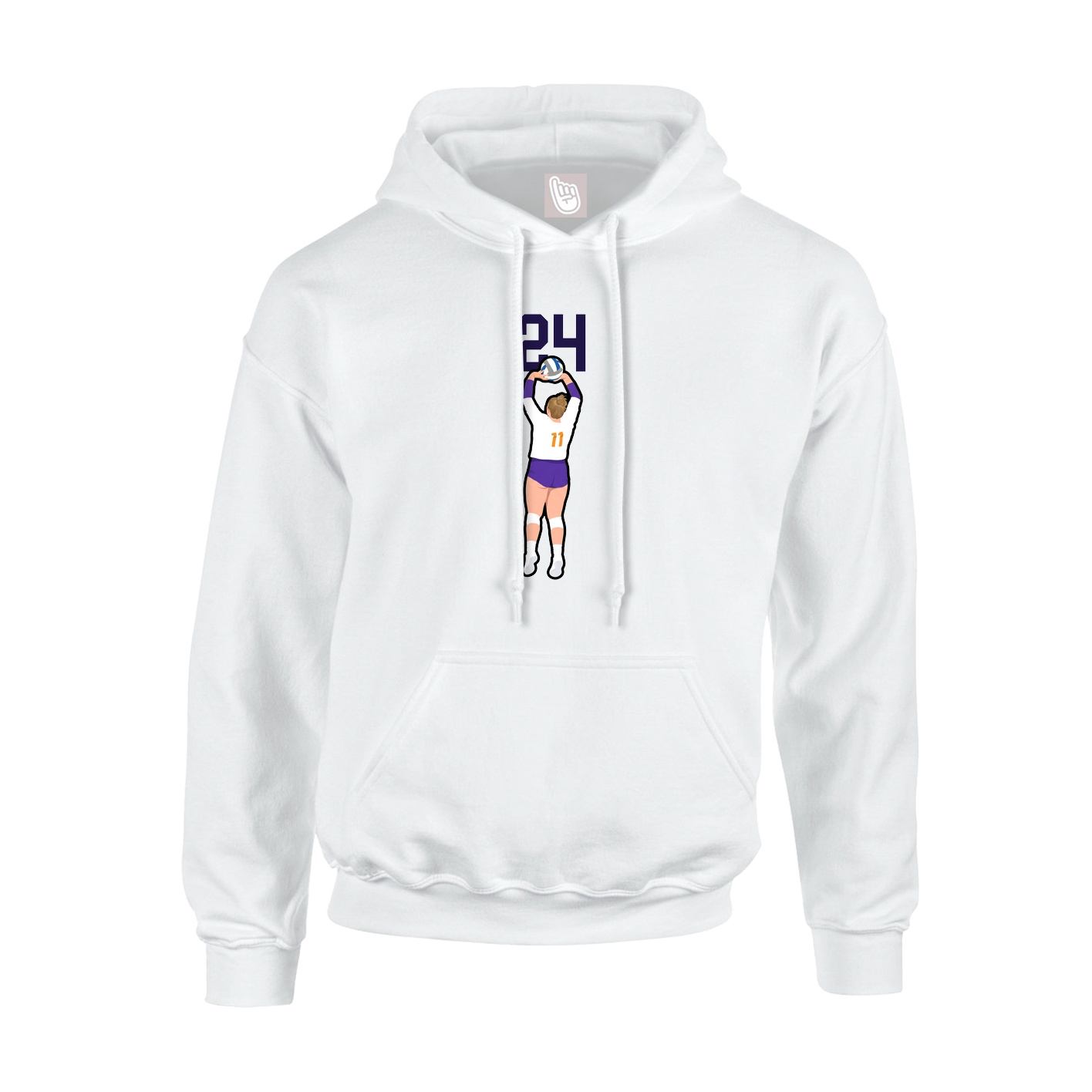 Hoodie — Number Top in White