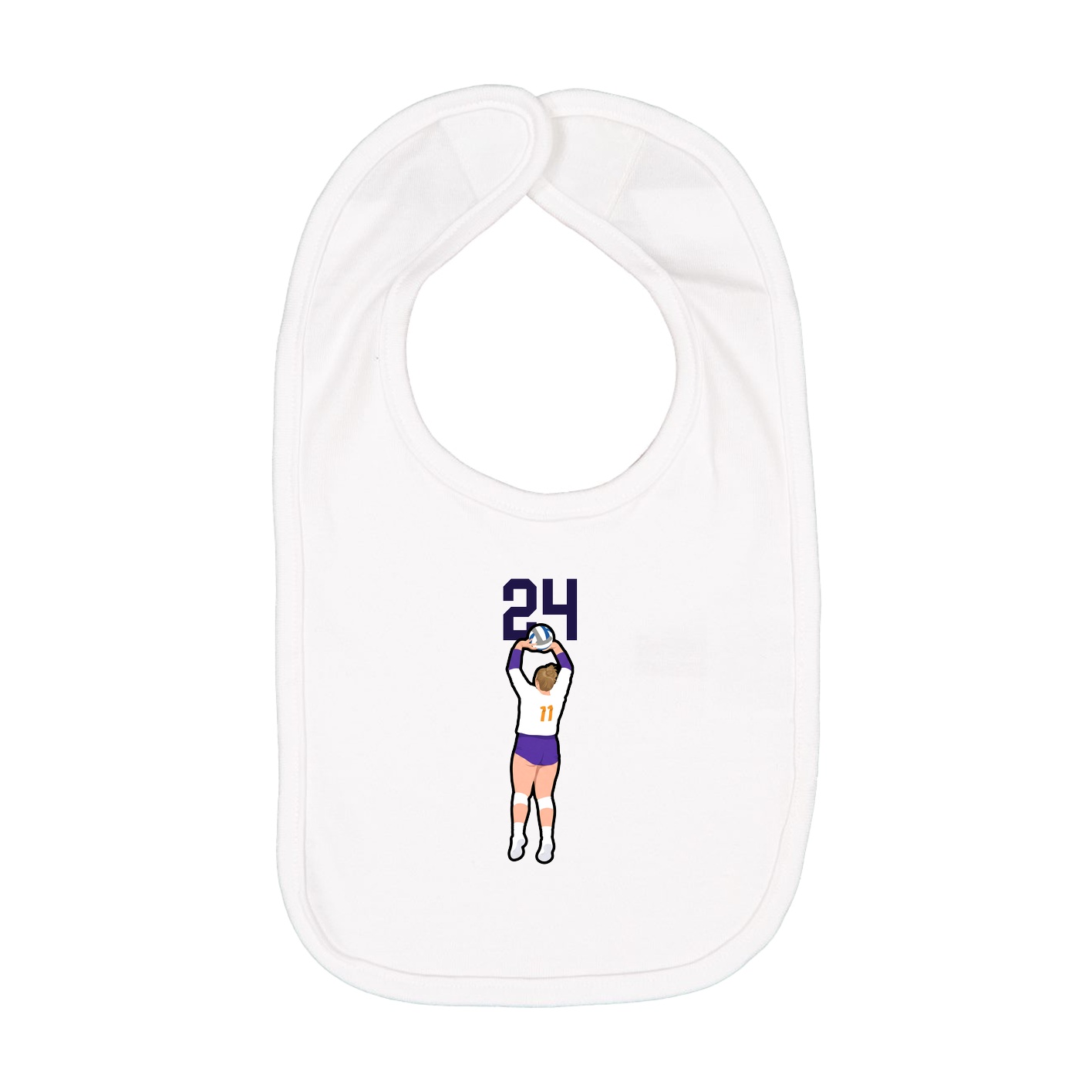 Infant Bib — Number Top in White