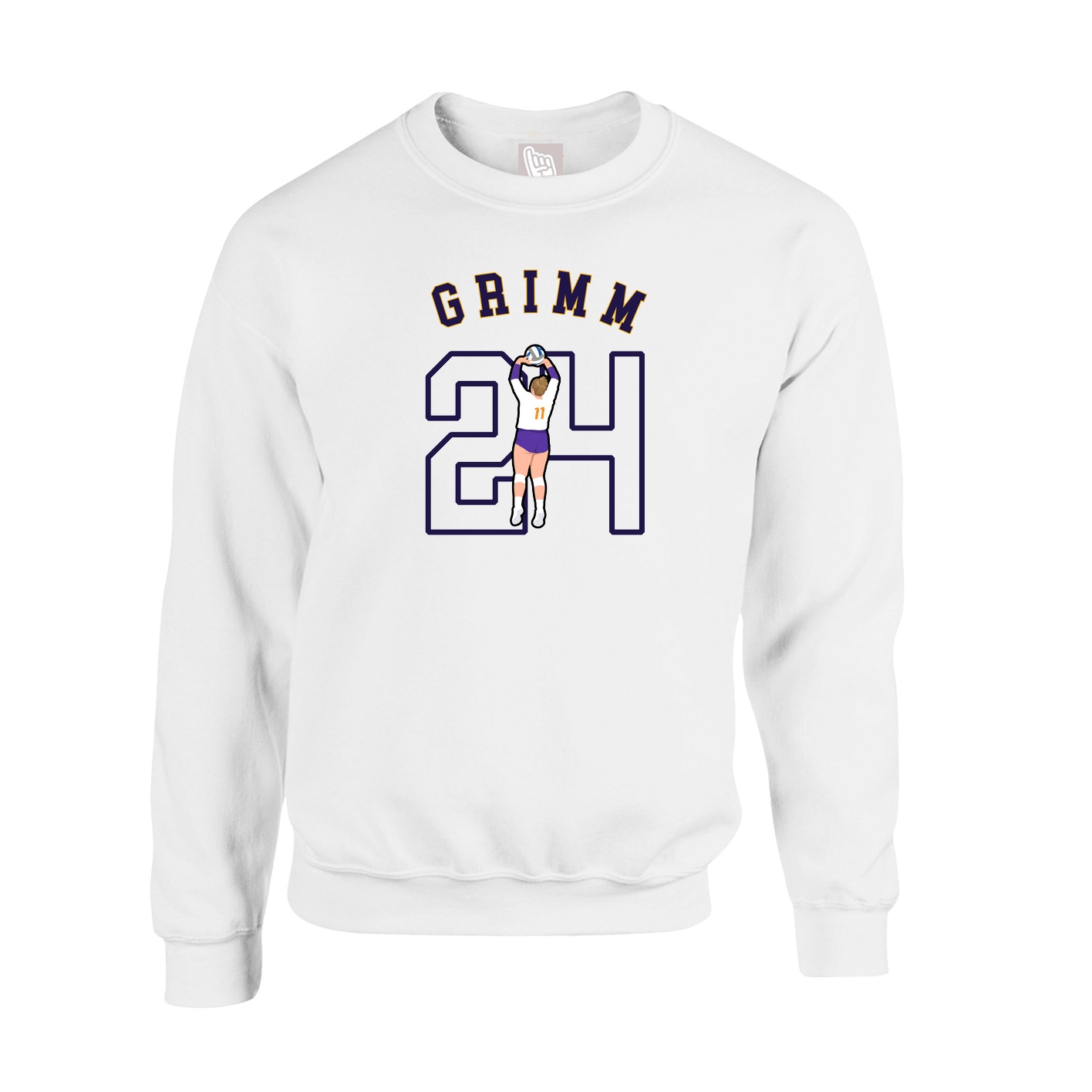 Fleece Crew — Shirsey Arch in White