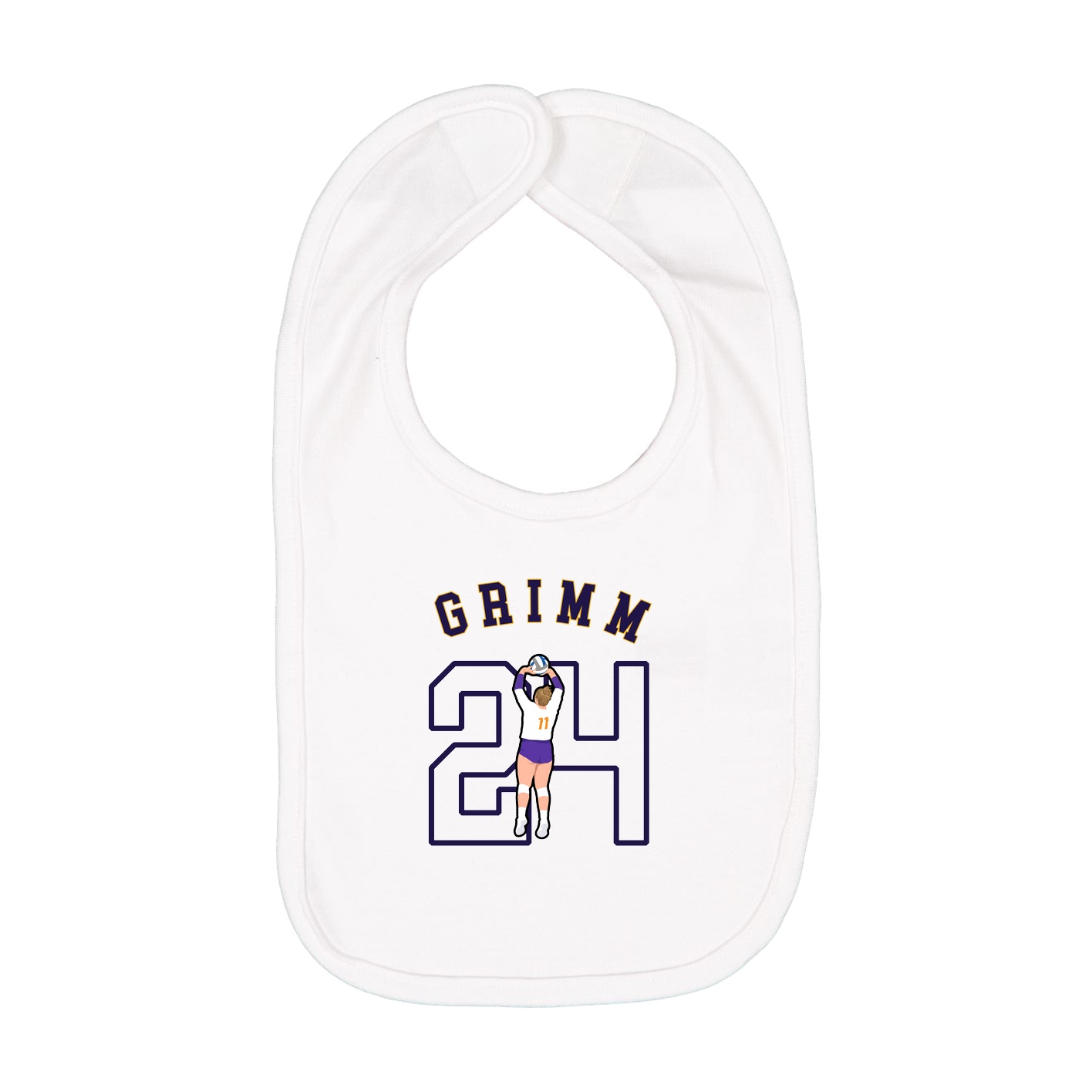 Infant Bib — Shirsey Arch in White