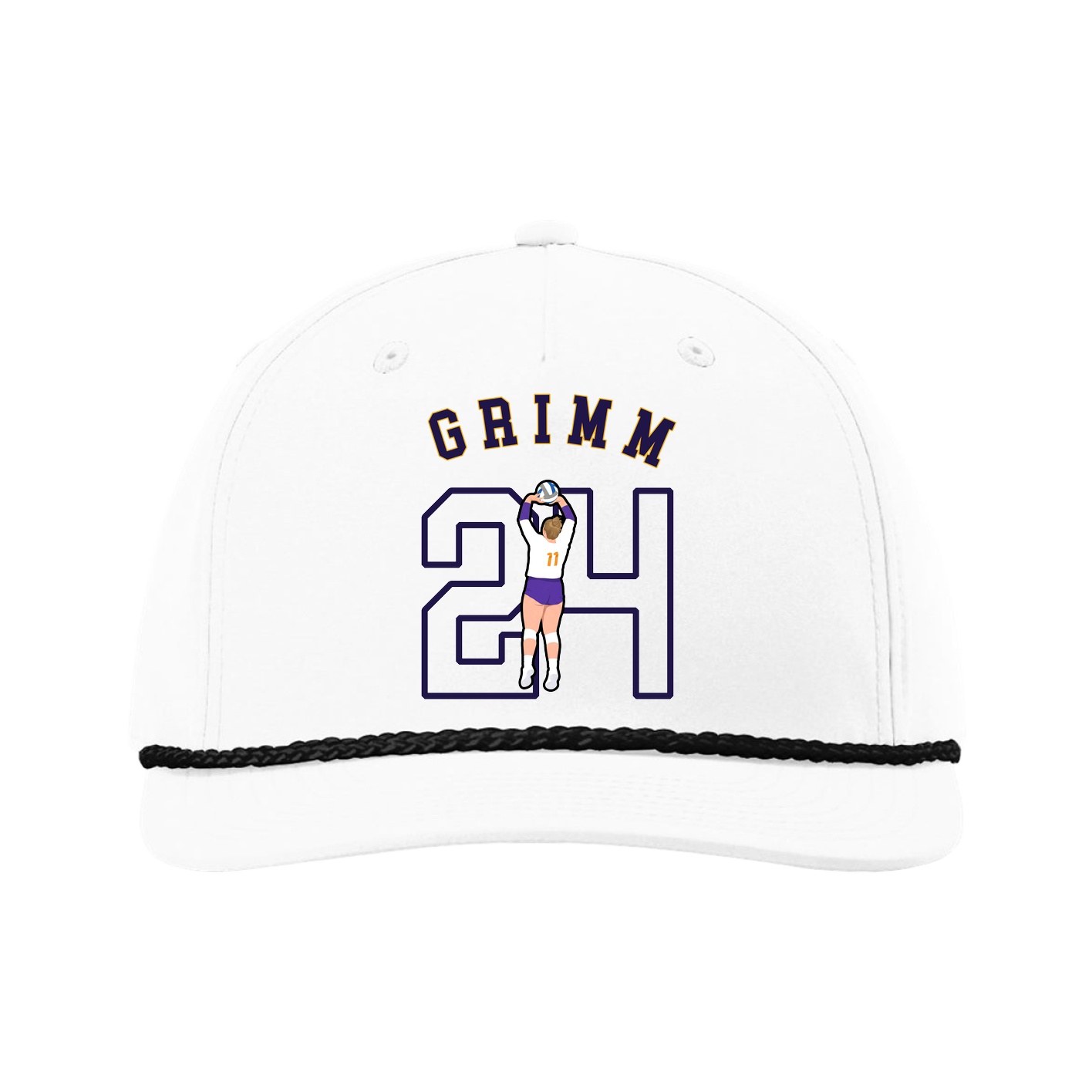 Five-Panel Classic Rope Cap — Shirsey Arch in White