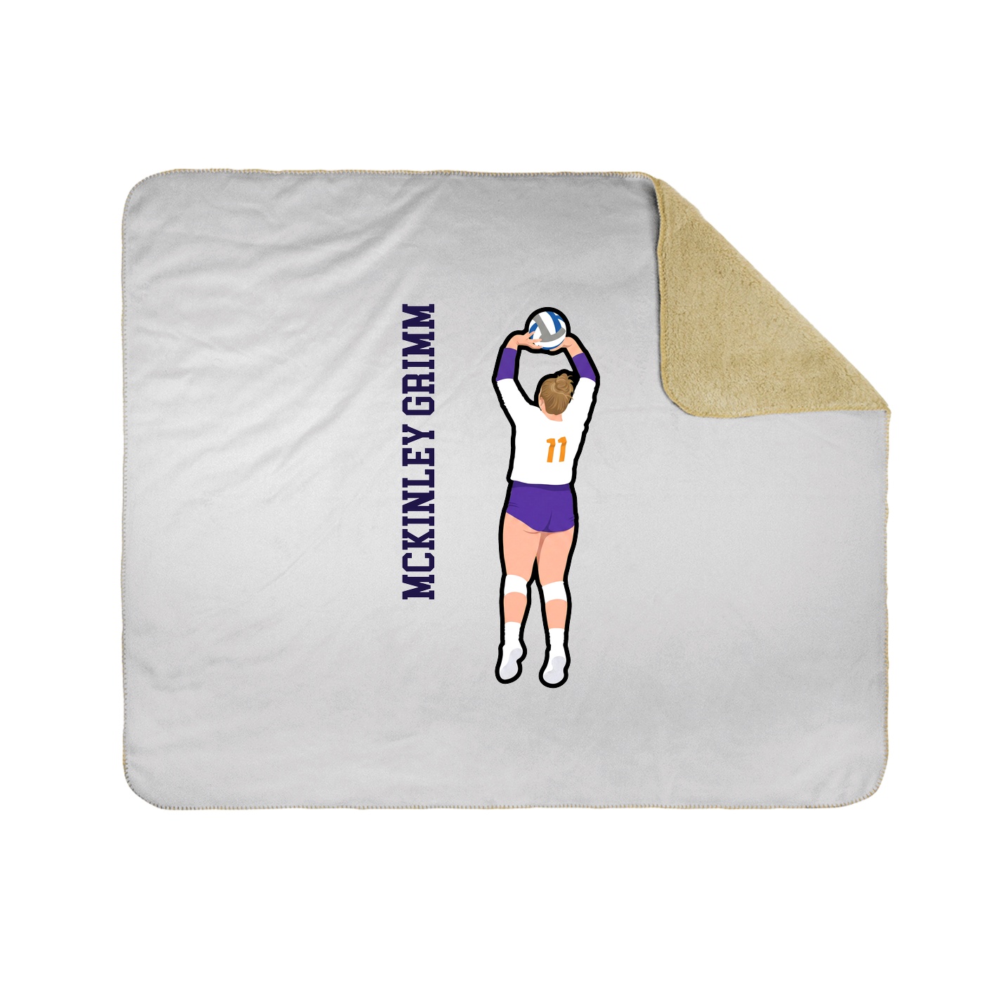 Throw Blanket — Name Vertical in White