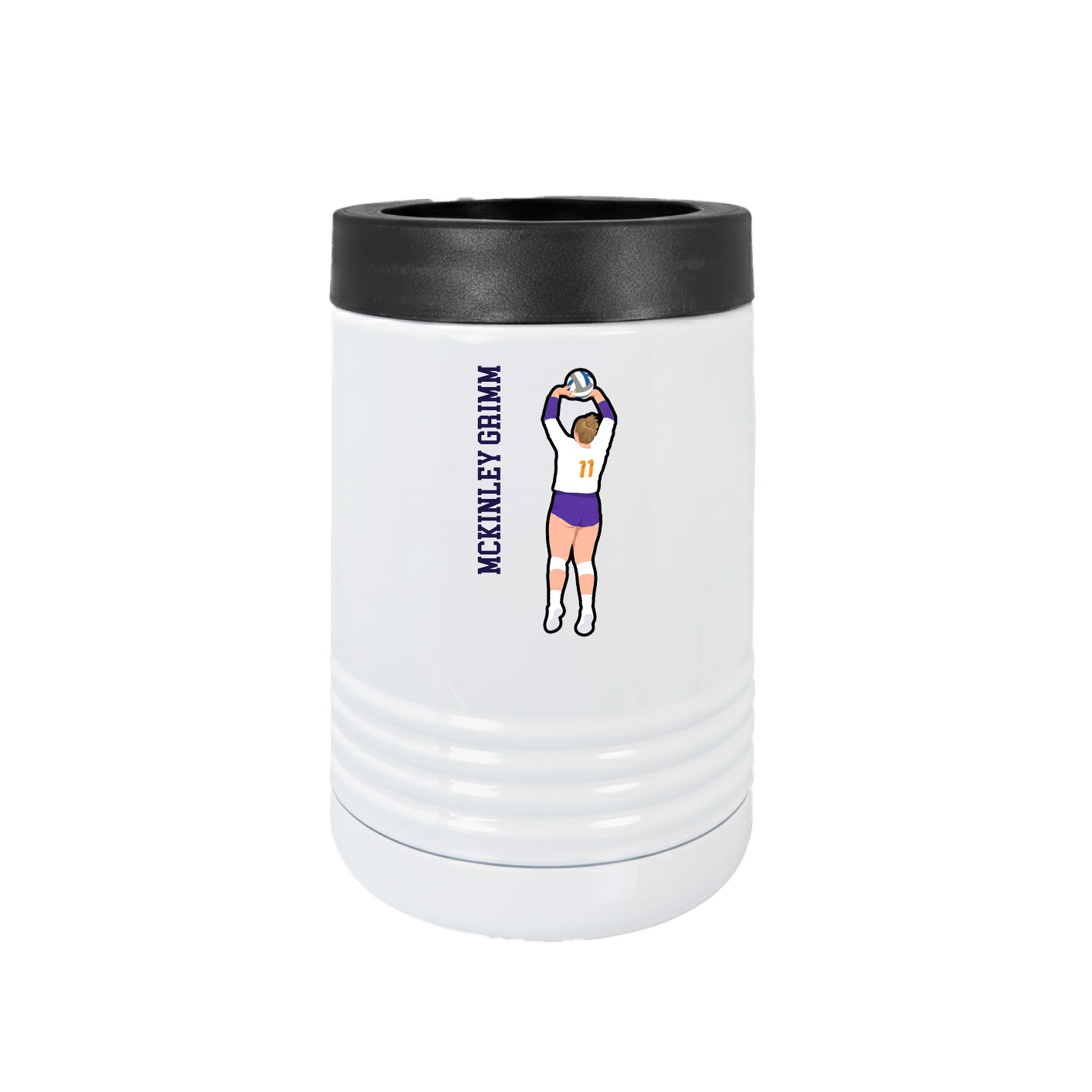 Beverage Holder — Name Vertical in White