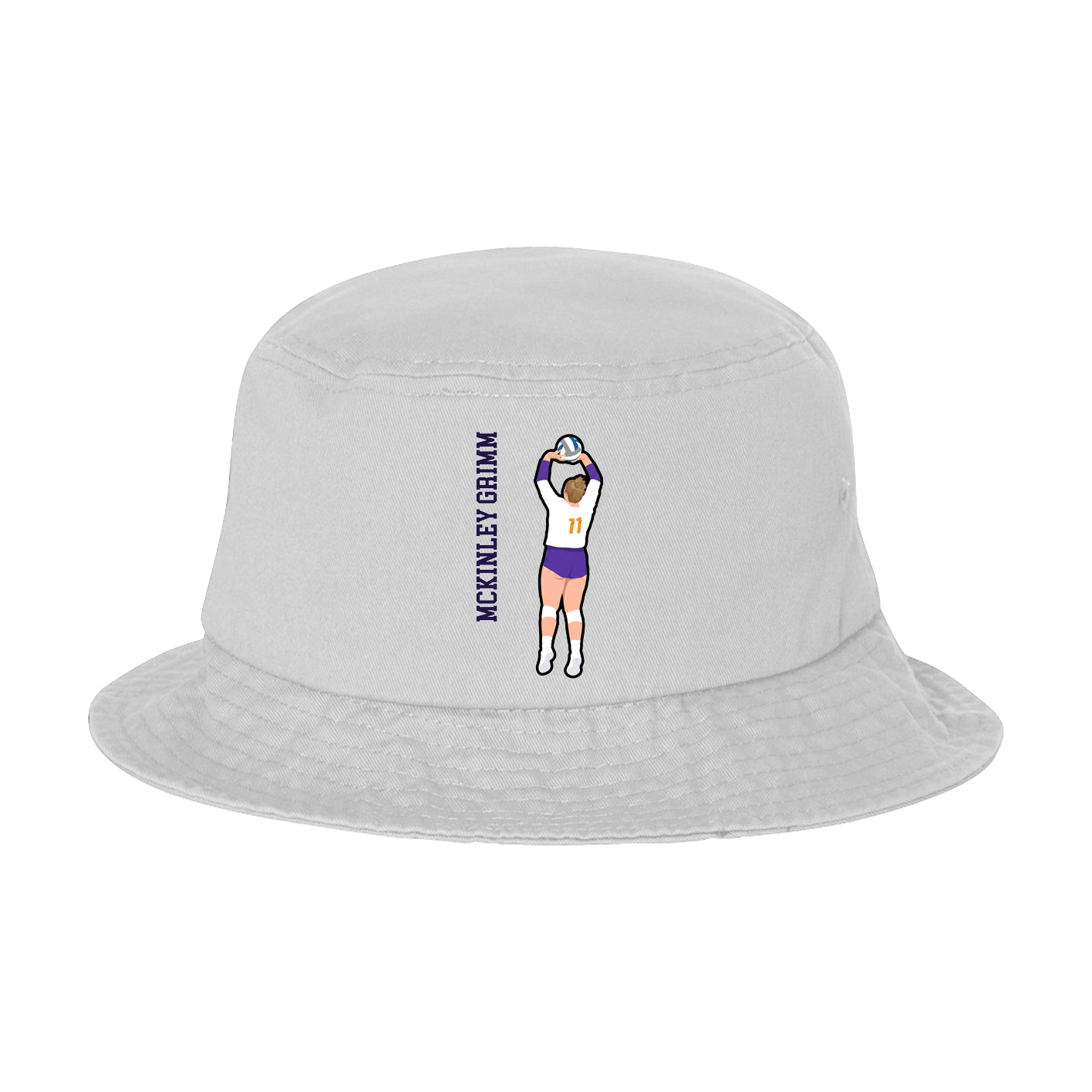 Bucket Cap — Name Vertical in White