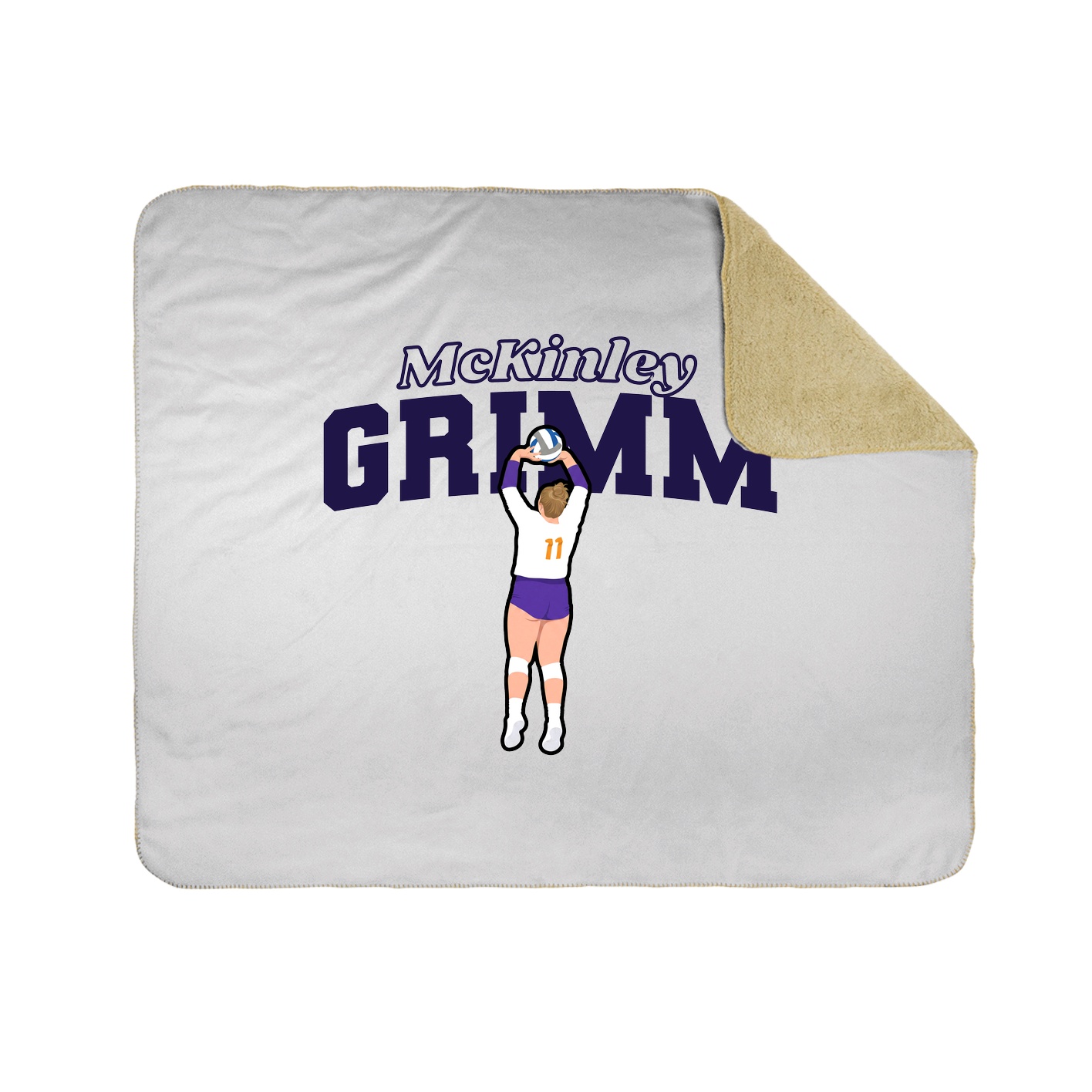 Throw Blanket — Name Arch in White