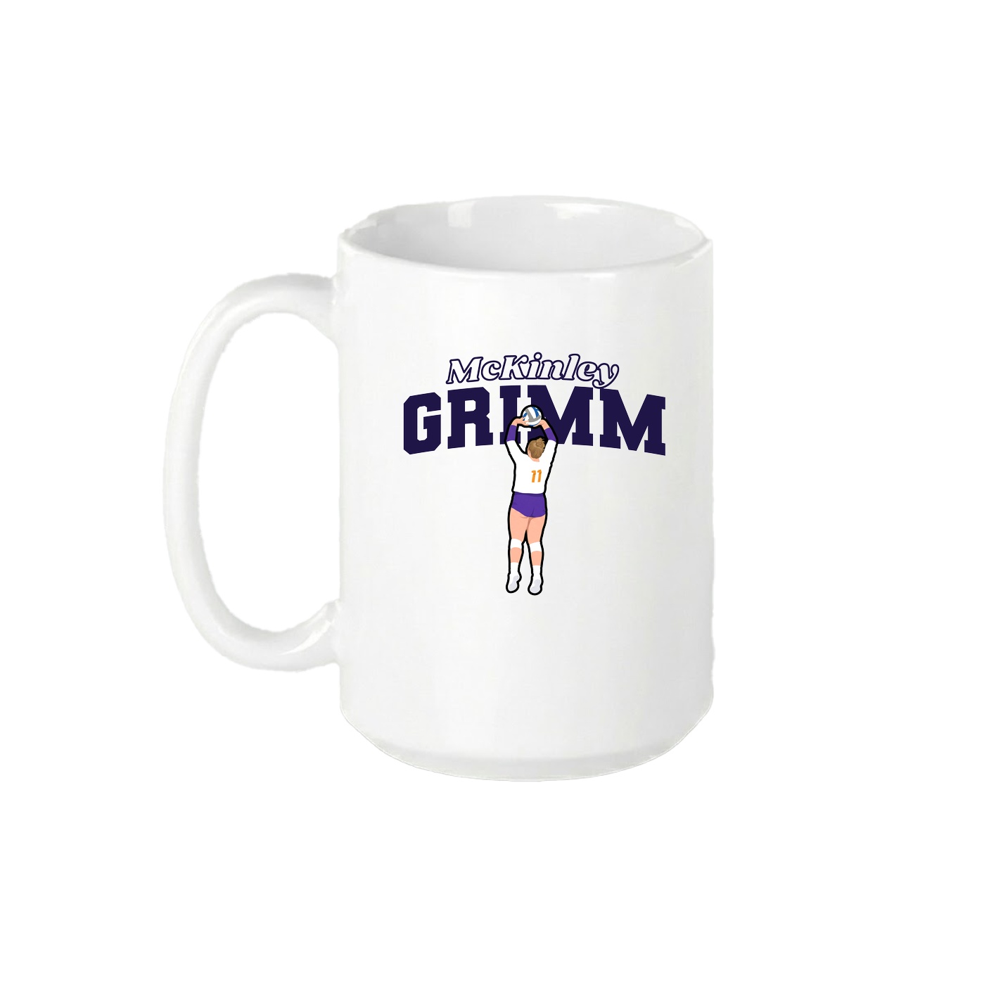 15oz Coffee Mug — Name Arch in White
