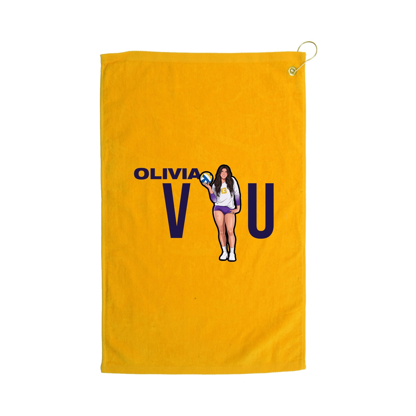 Golf Towel — Player Name in Gold