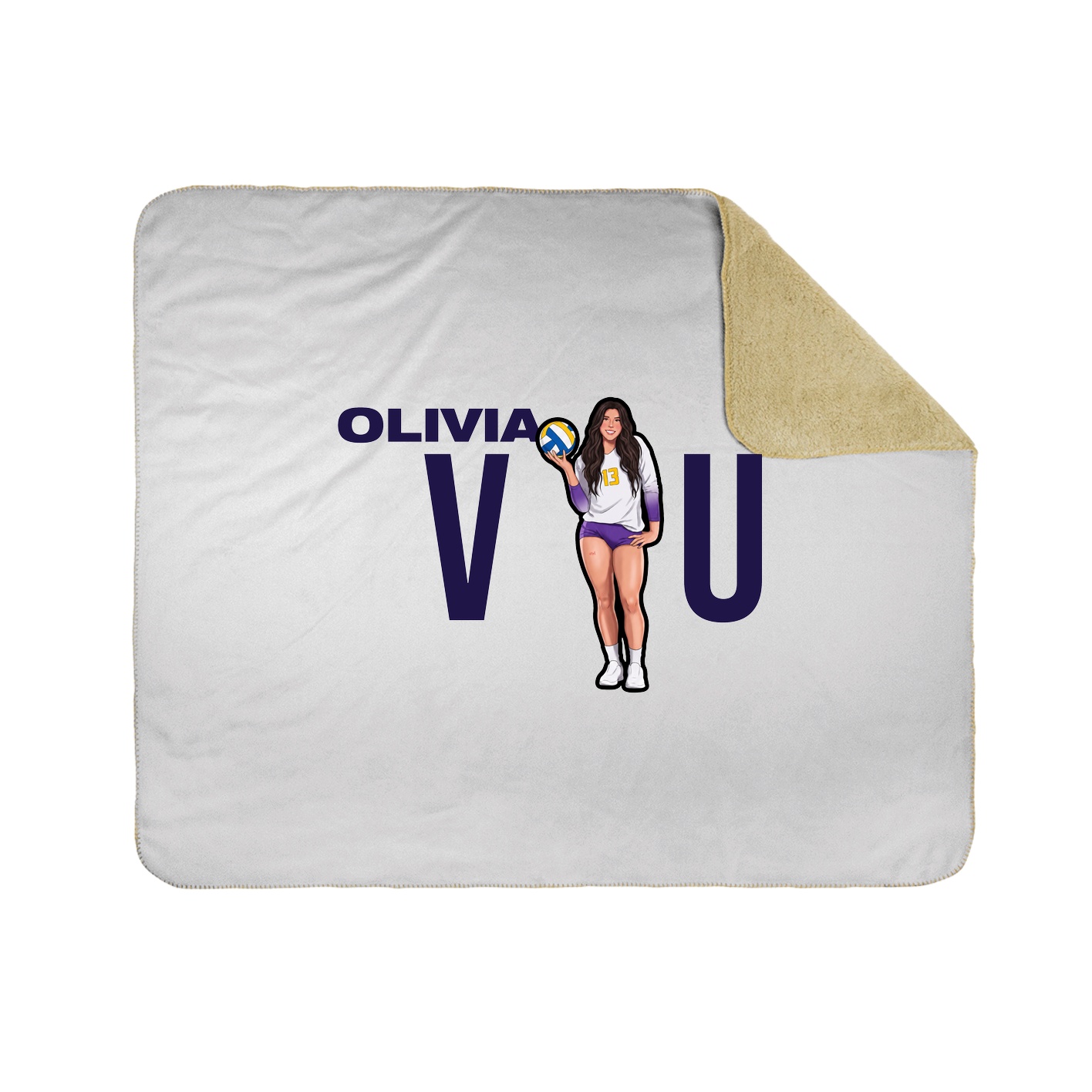 Throw Blanket — Player Name in White