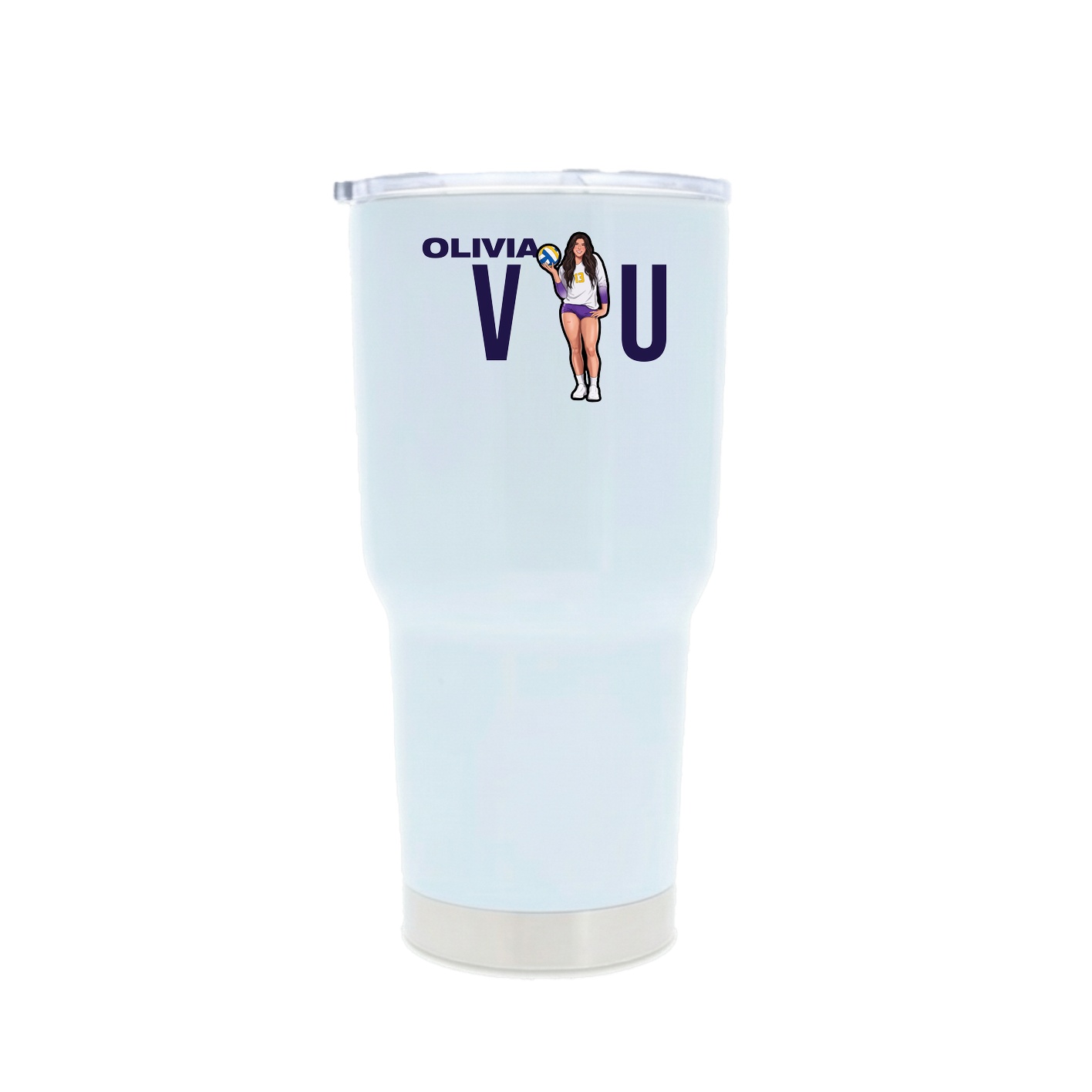 30oz Stainless Steel Tumbler — Player Name in White