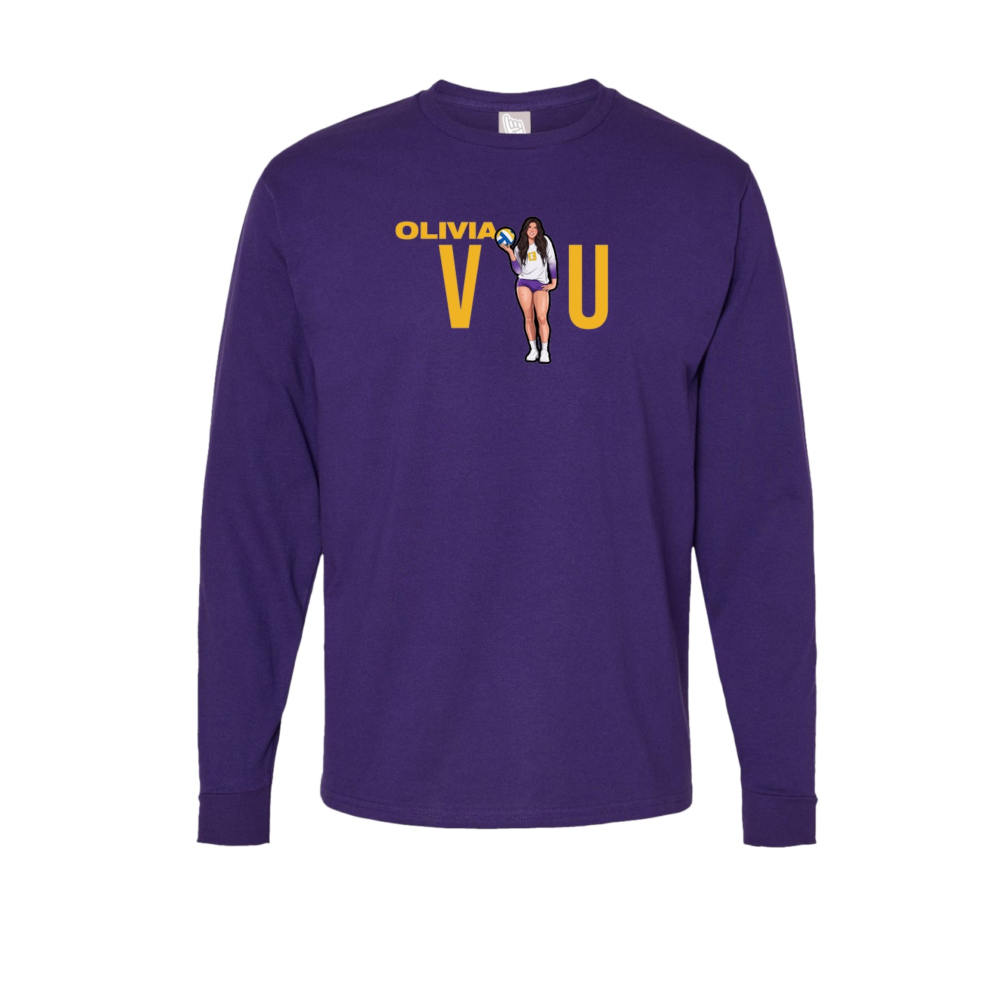 Long Sleeve Tee — Player Name in Purple