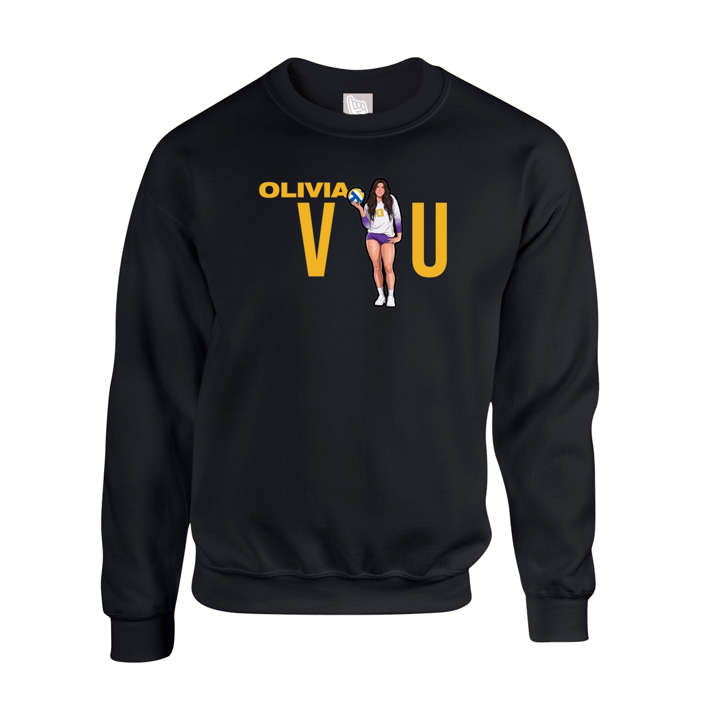 Fleece Crew — Player Name in Black