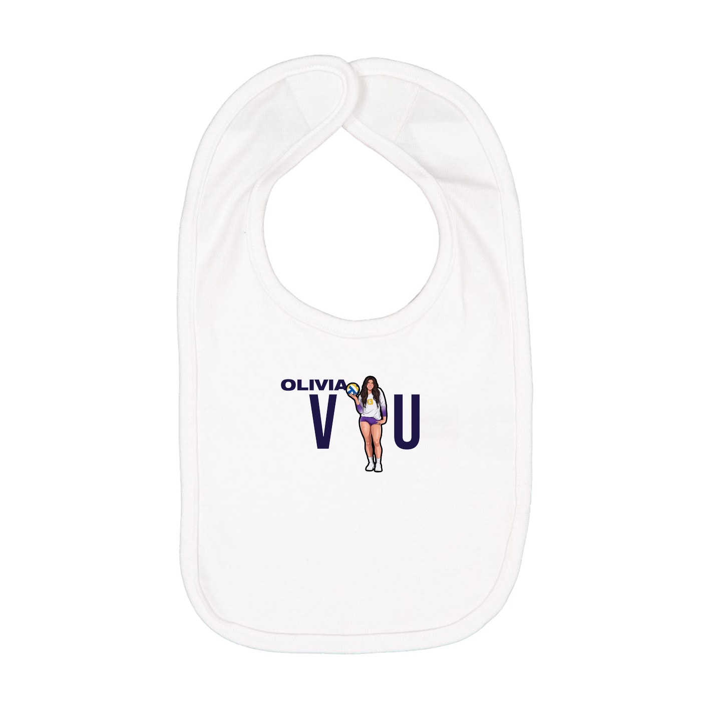 Infant Bib — Player Name in White