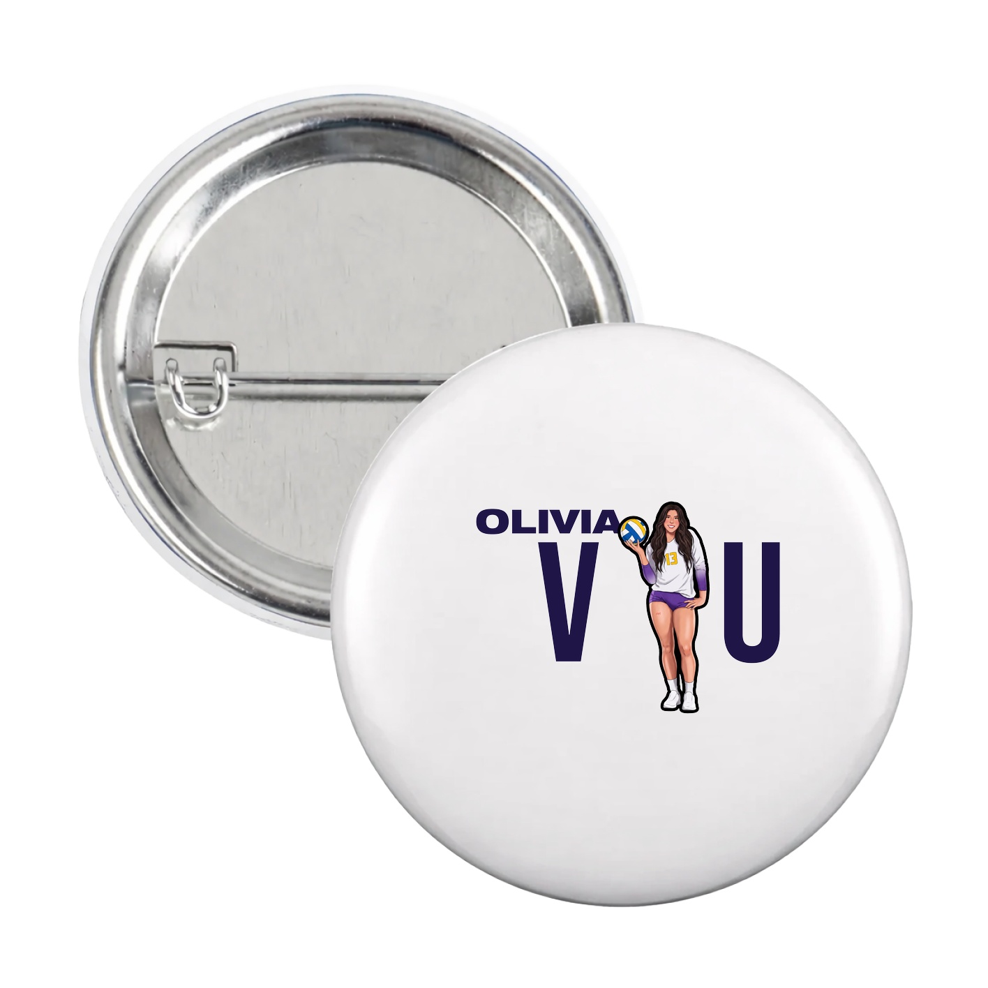 Game Day Button — Player Name in White