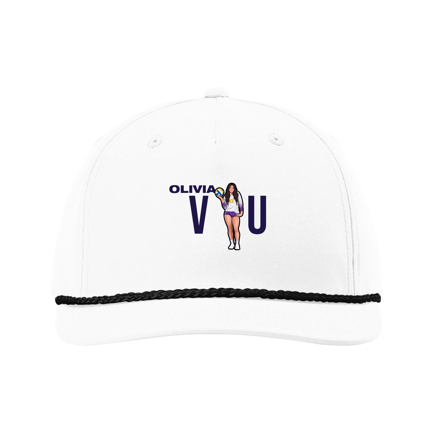 Five-Panel Classic Rope Cap — Player Name in White