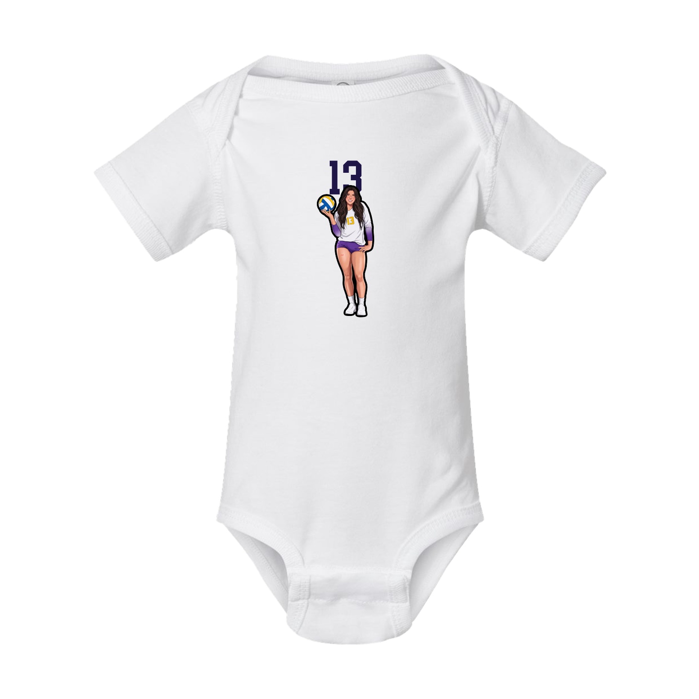 Baby Onesie — Number Top in White