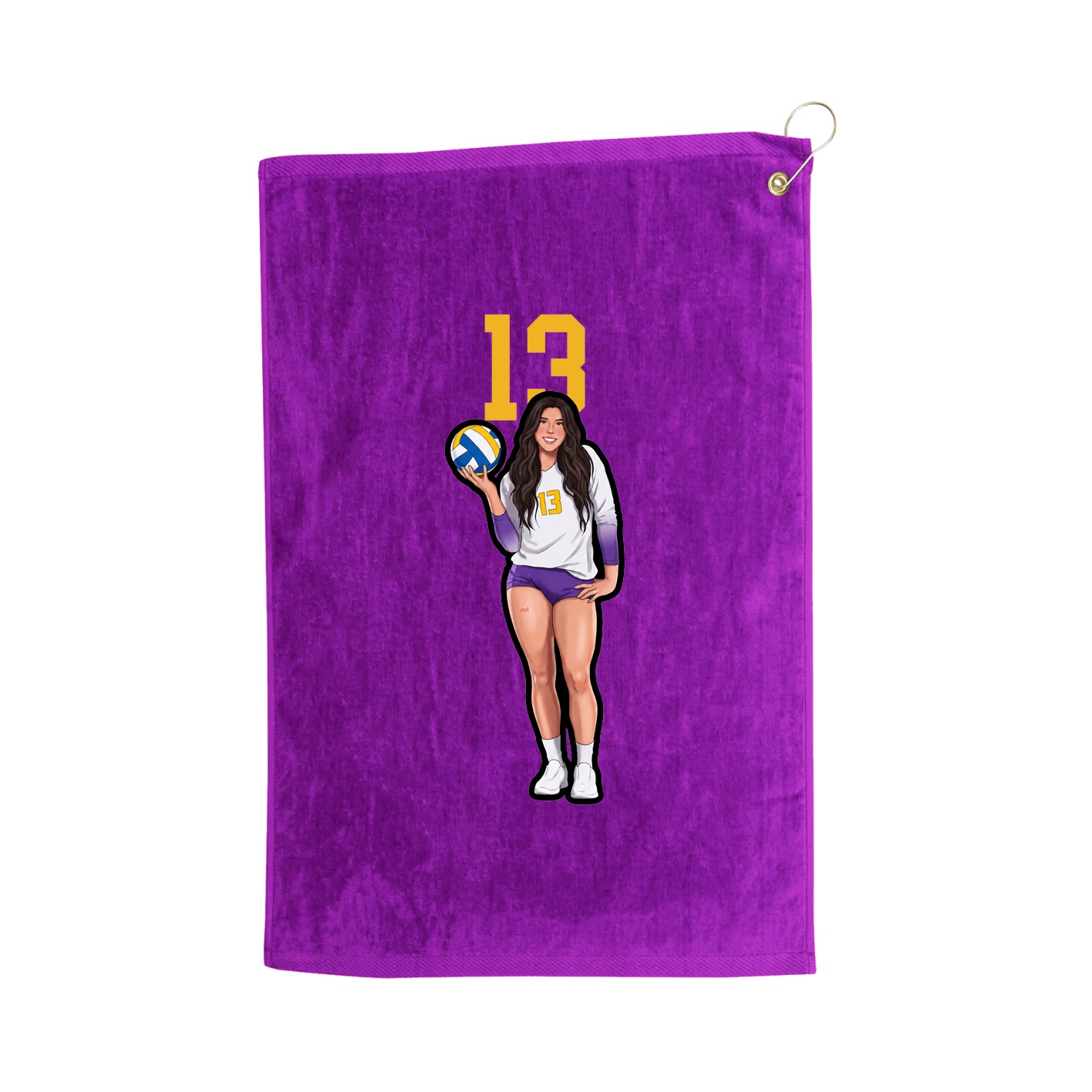 Golf Towel — Number Top in Purple
