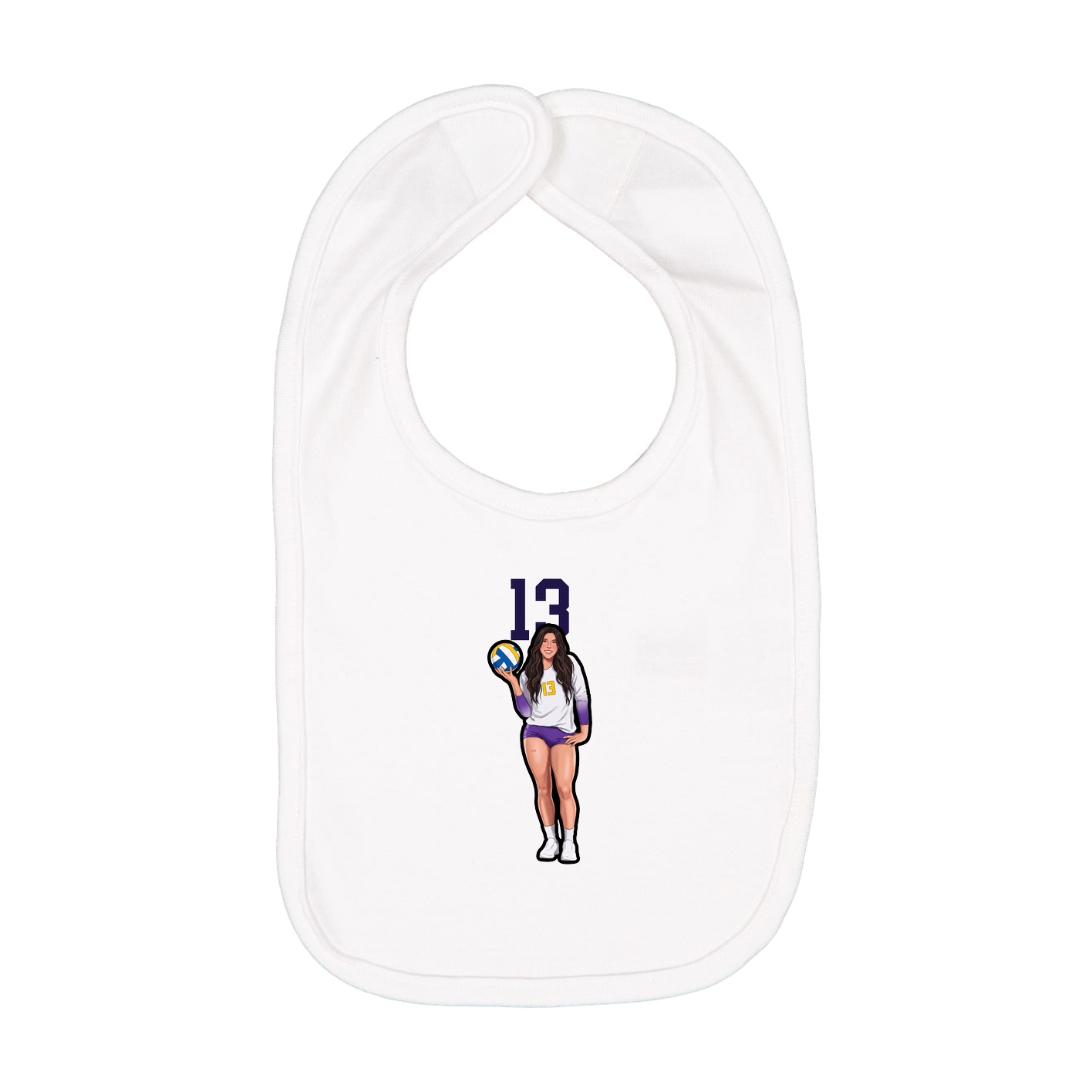 Infant Bib — Number Top in White