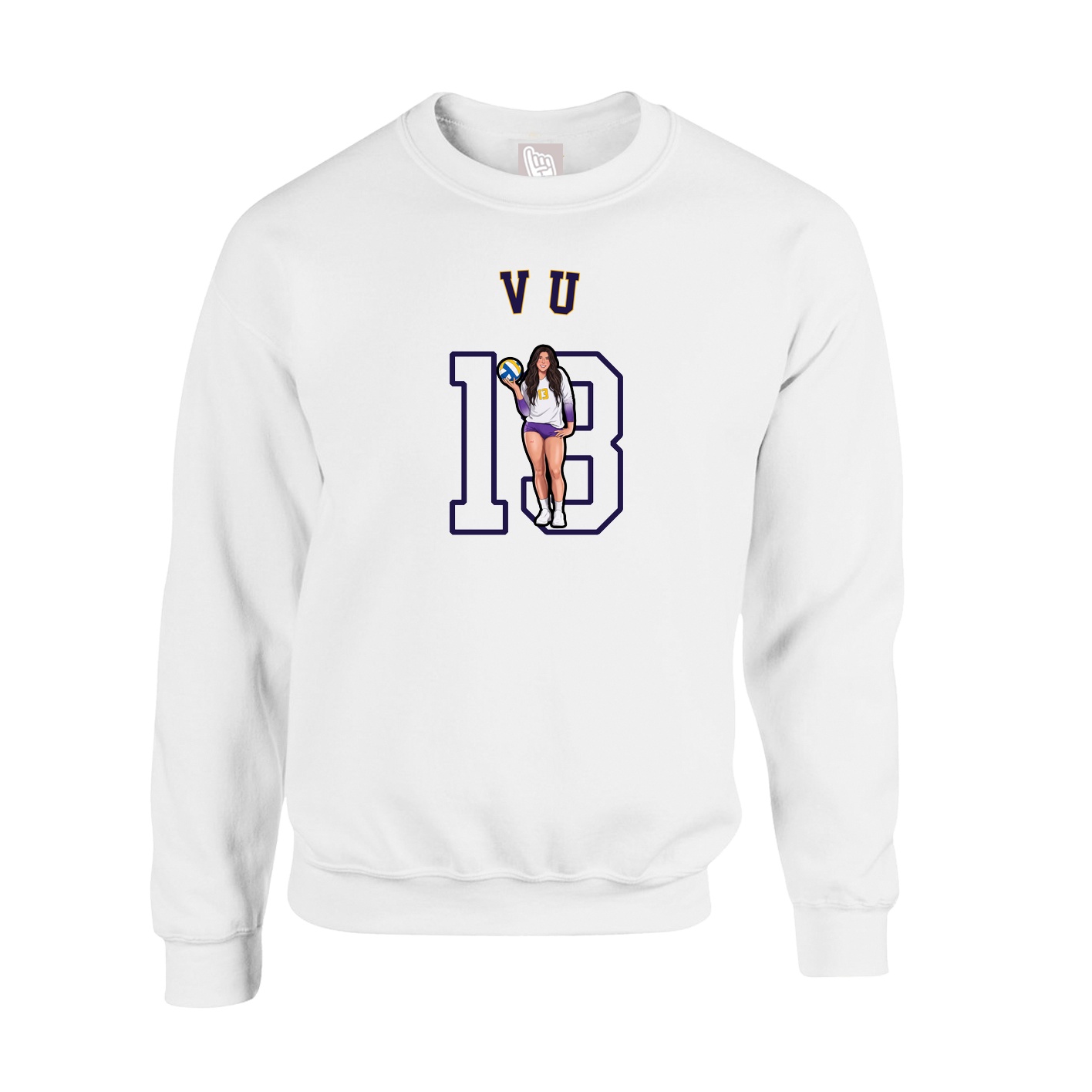 Fleece Crew — Shirsey Arch in White