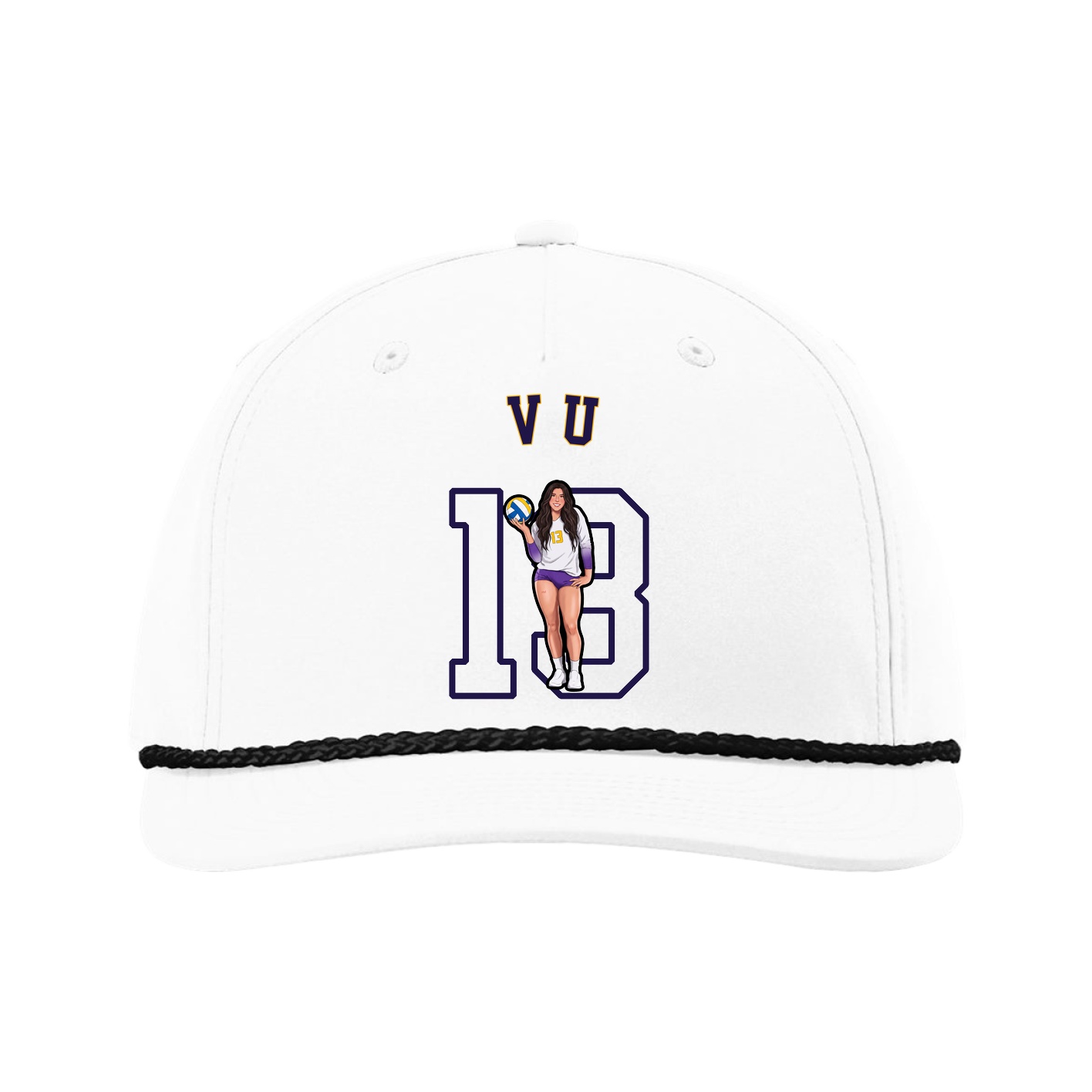 Five-Panel Classic Rope Cap — Shirsey Arch in White
