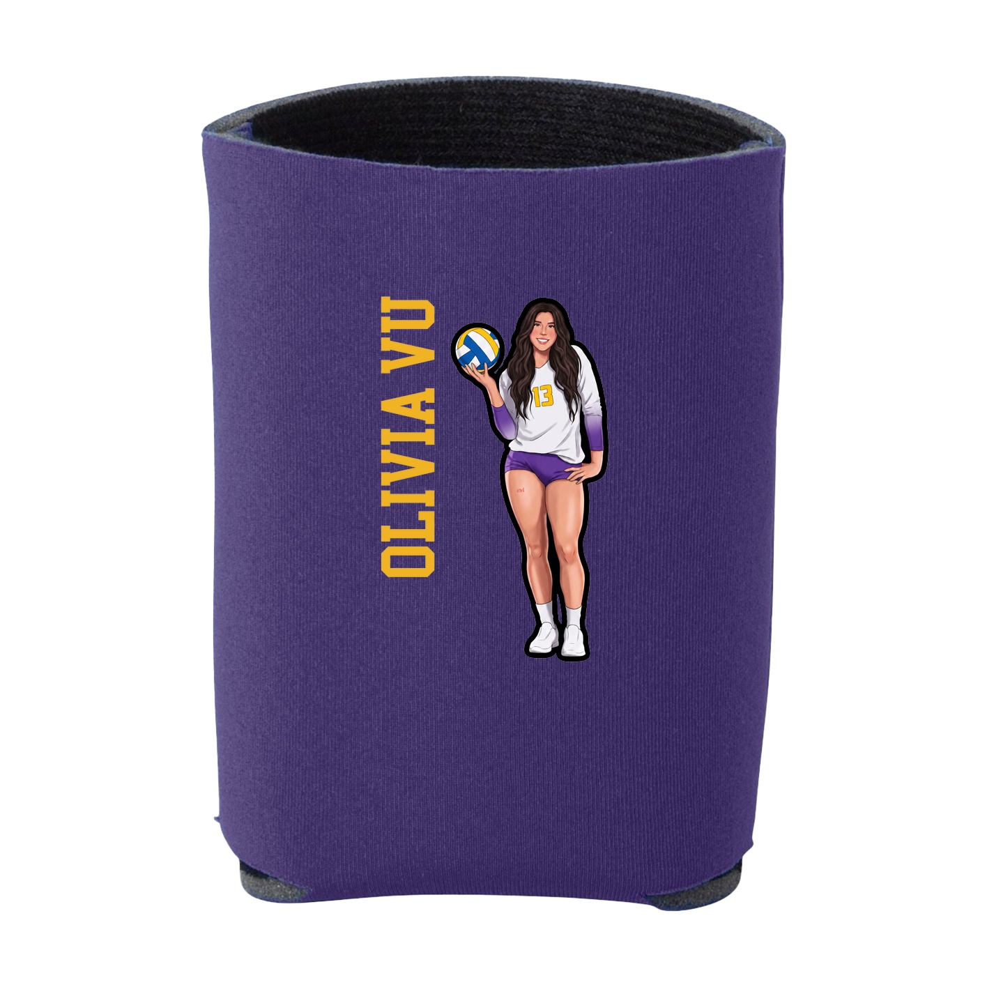 Can Holder — Name Vertical in Purple