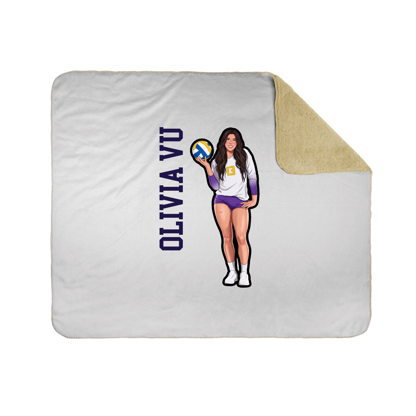 Throw Blanket — Name Vertical in White
