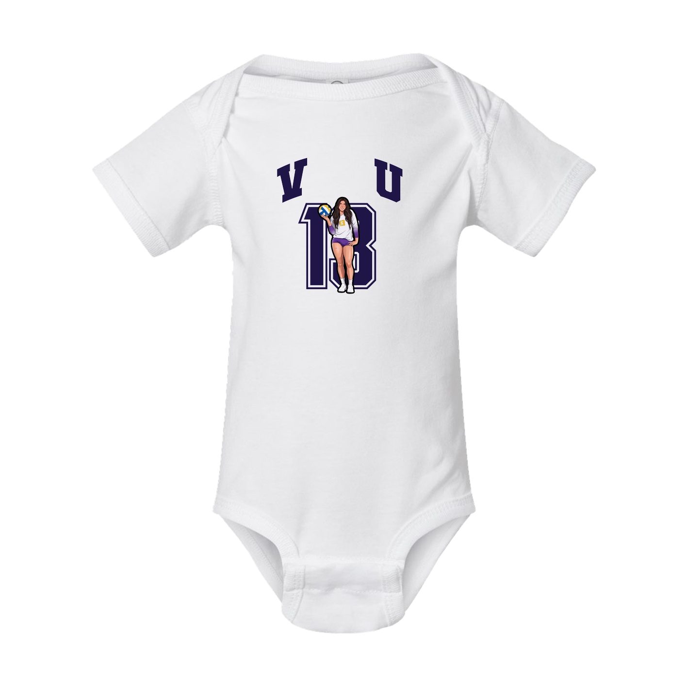Baby Onesie — Number in White