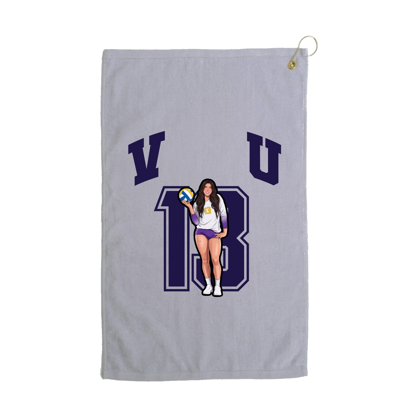 Golf Towel — Number in Grey