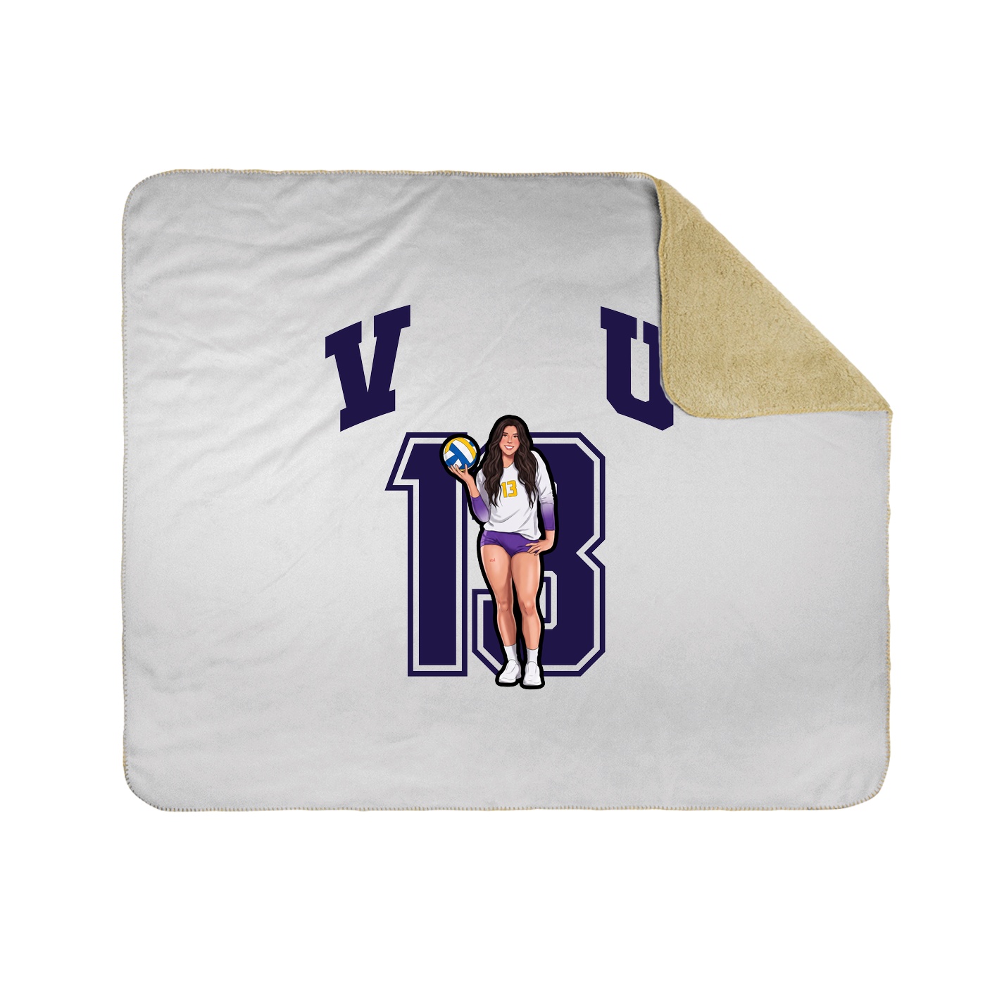 Throw Blanket — Number in White