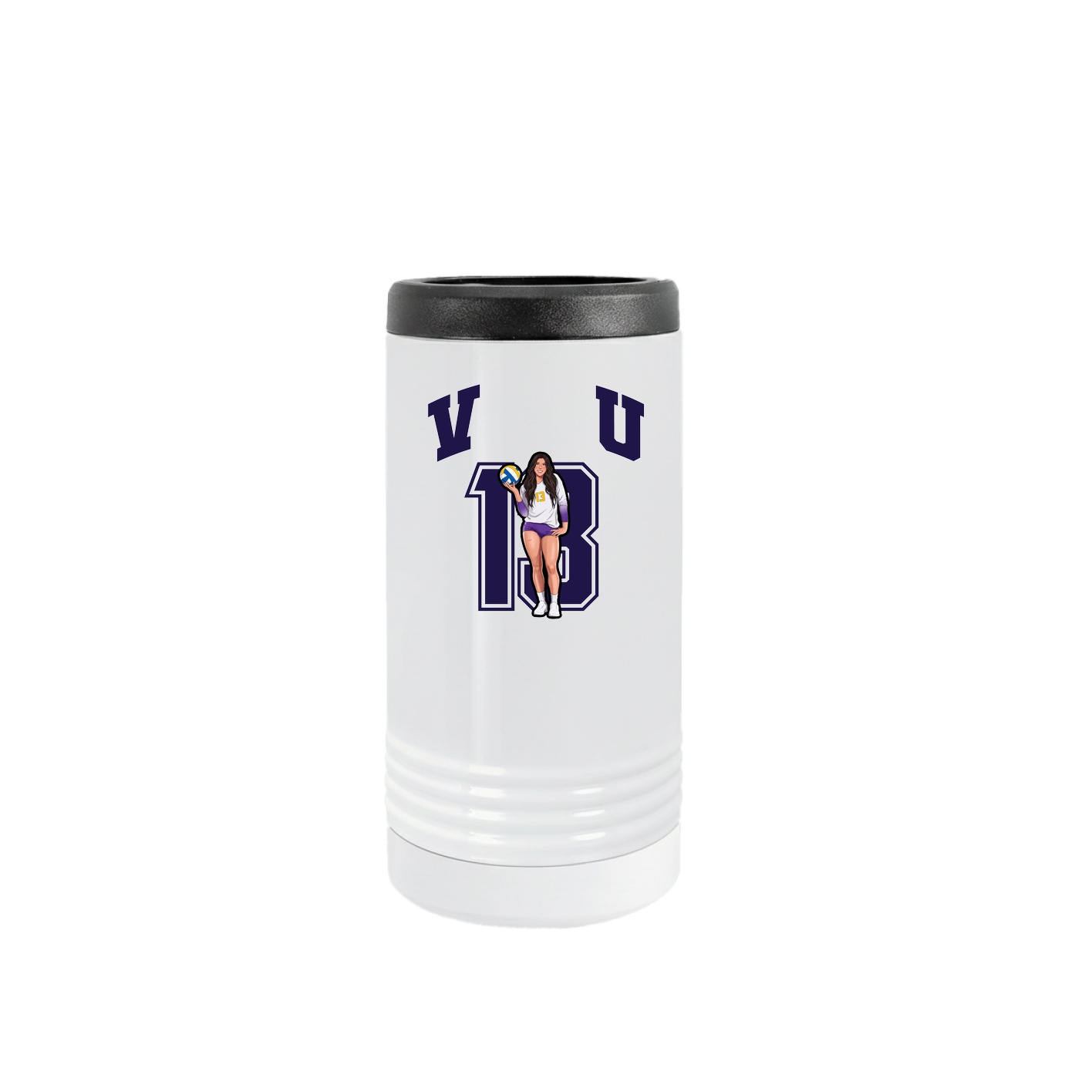 Slim Beverage Holder — Number in White