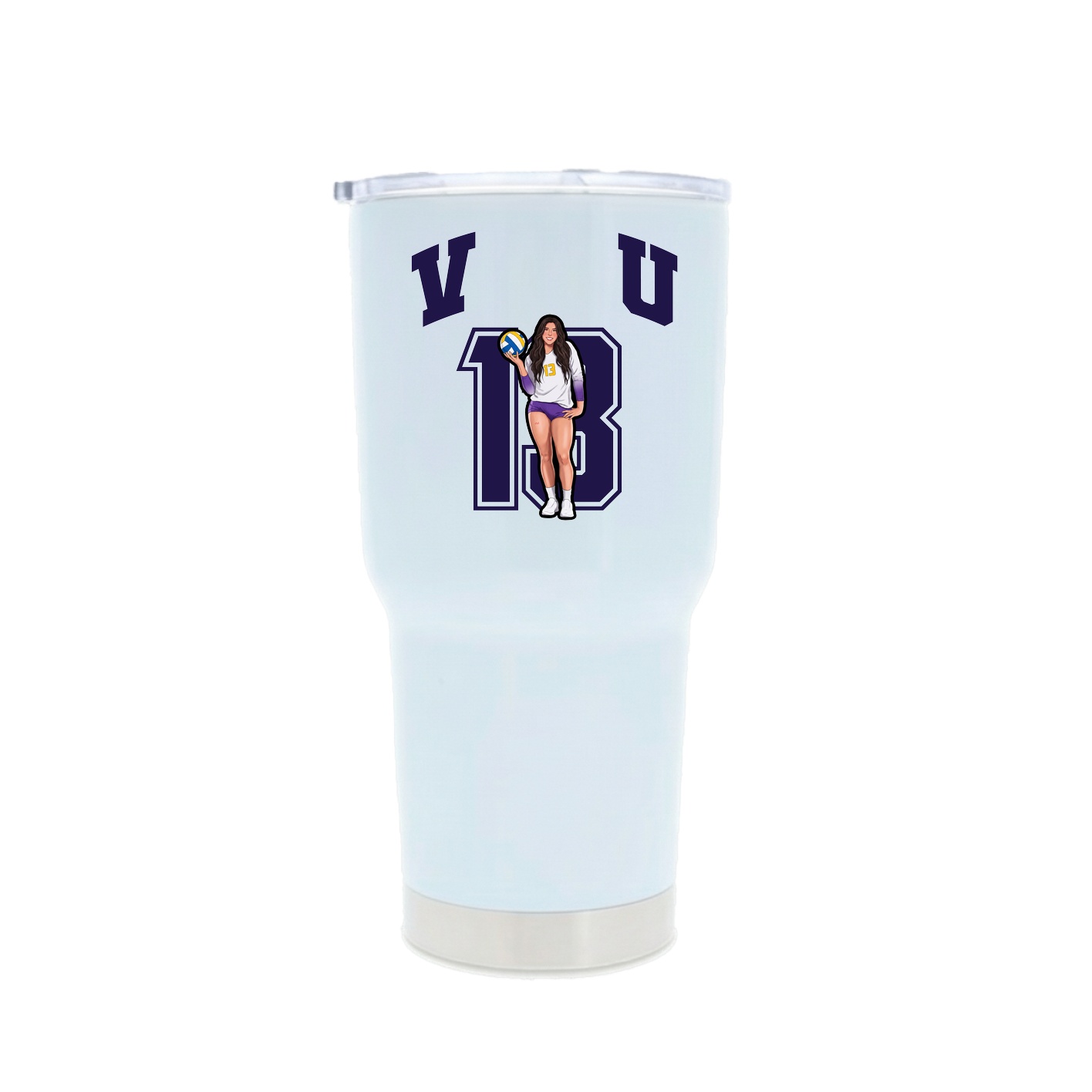 30oz Stainless Steel Tumbler — Number in White