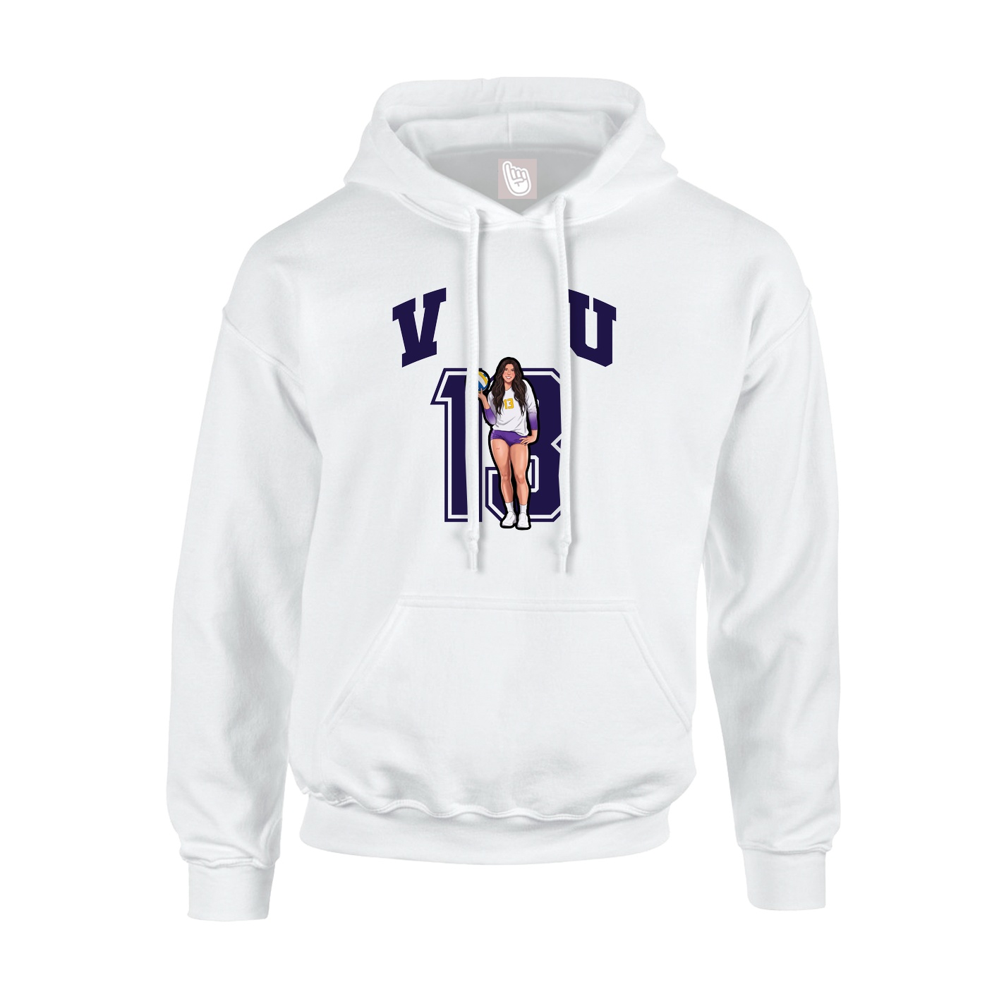 Youth Hoodie — Number in White