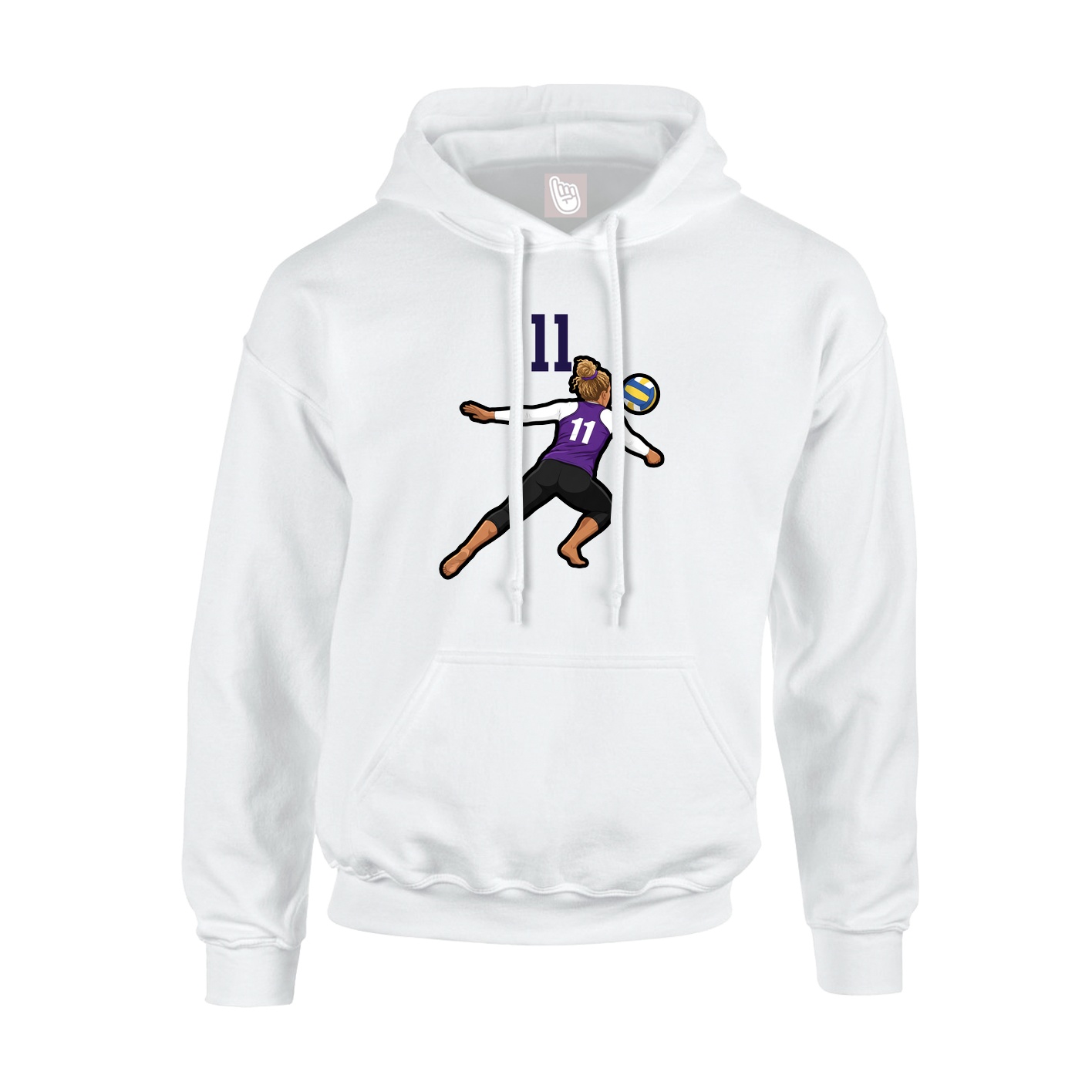 Hoodie — Number Top in White