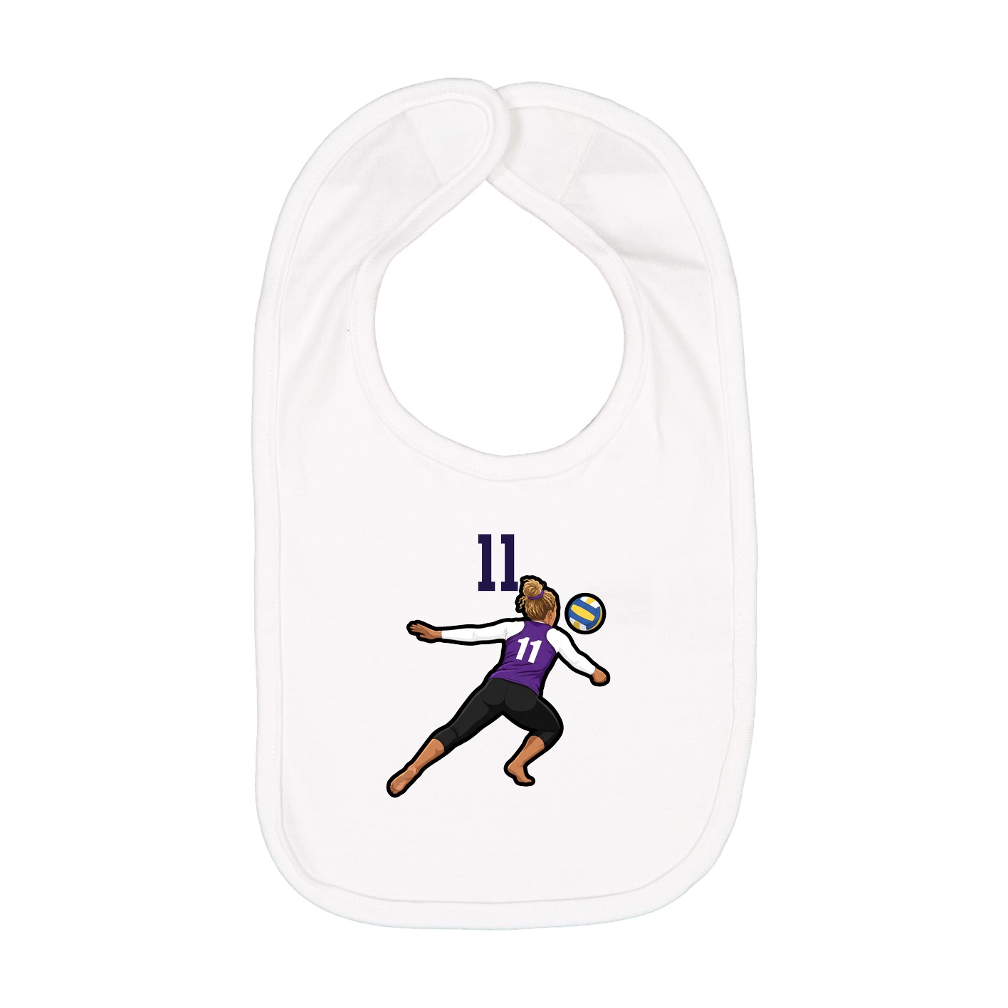 Infant Bib — Number Top in White