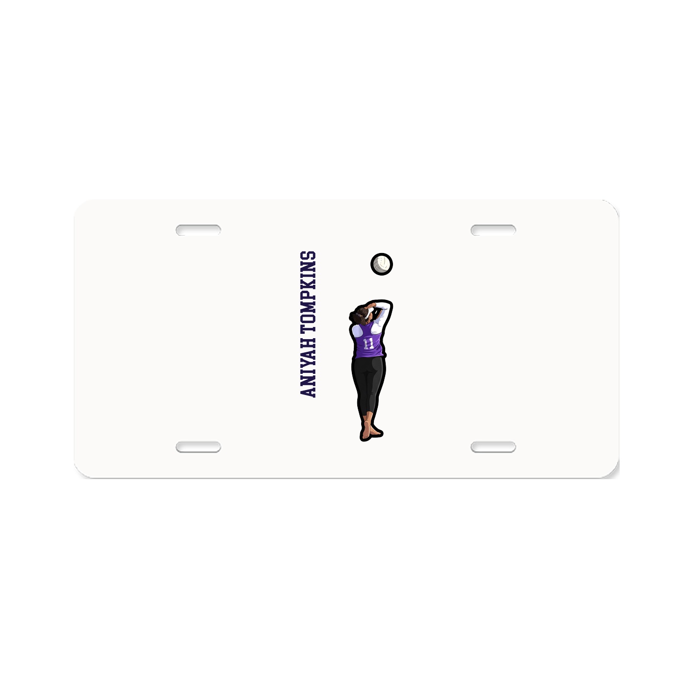 License Plate — Name Vertical in Classic
