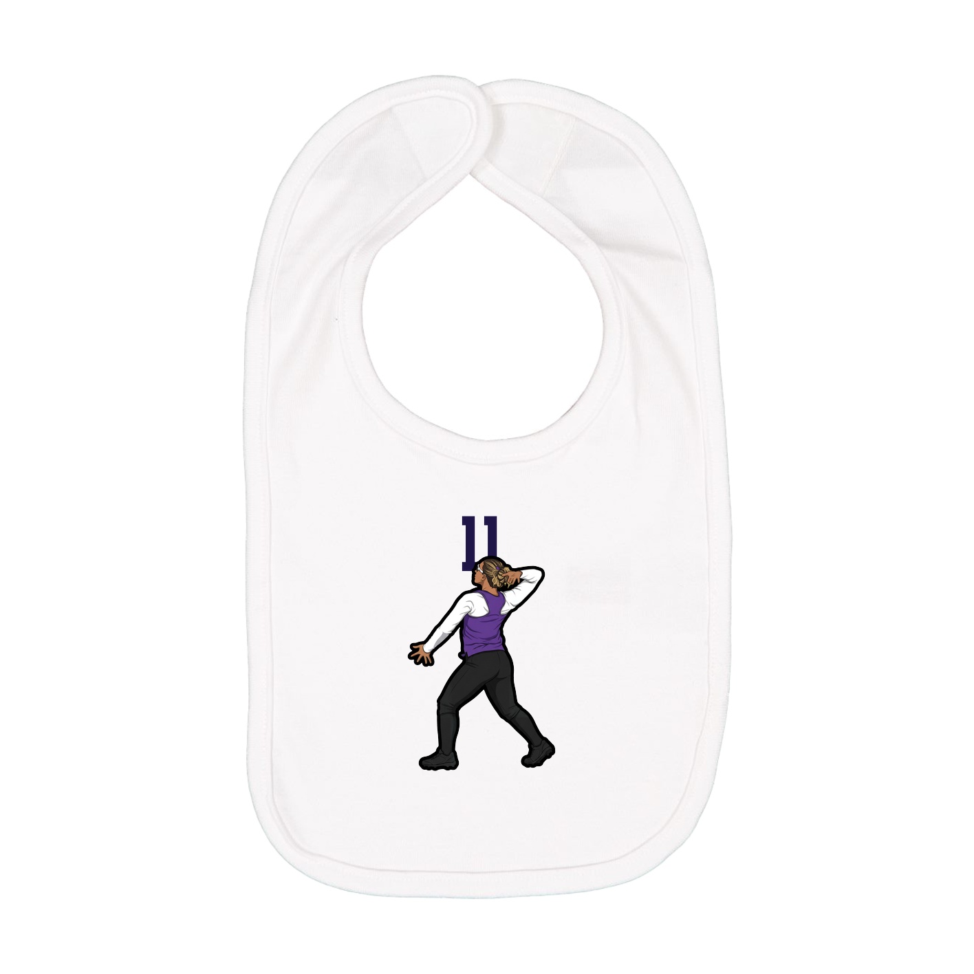 Infant Bib — Number Top in White