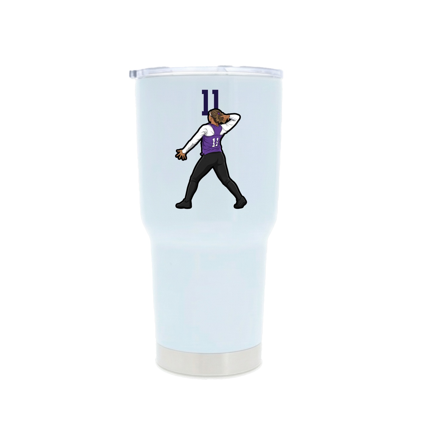 30oz Stainless Steel Tumbler — Number Top in White