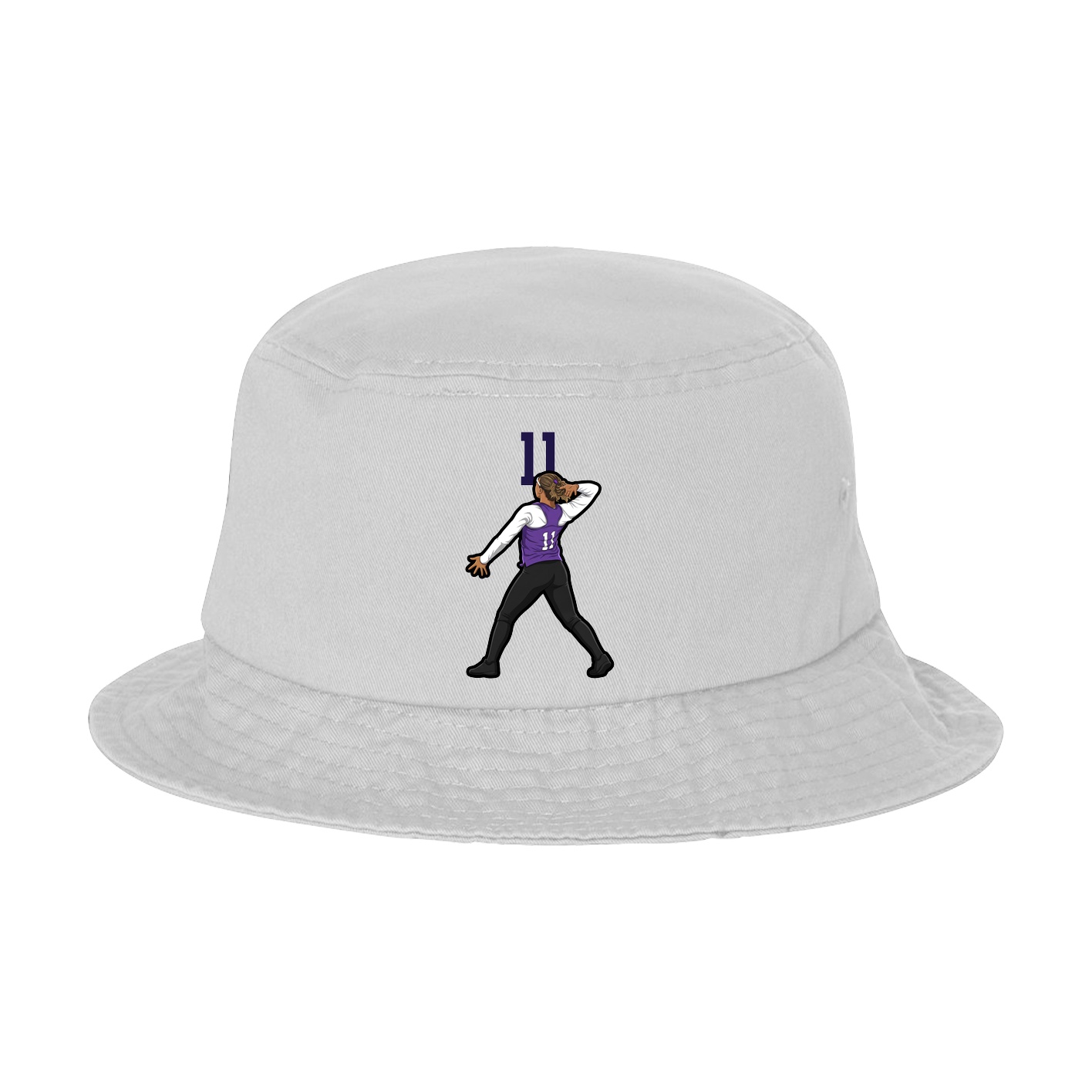 Bucket Cap — Number Top in White