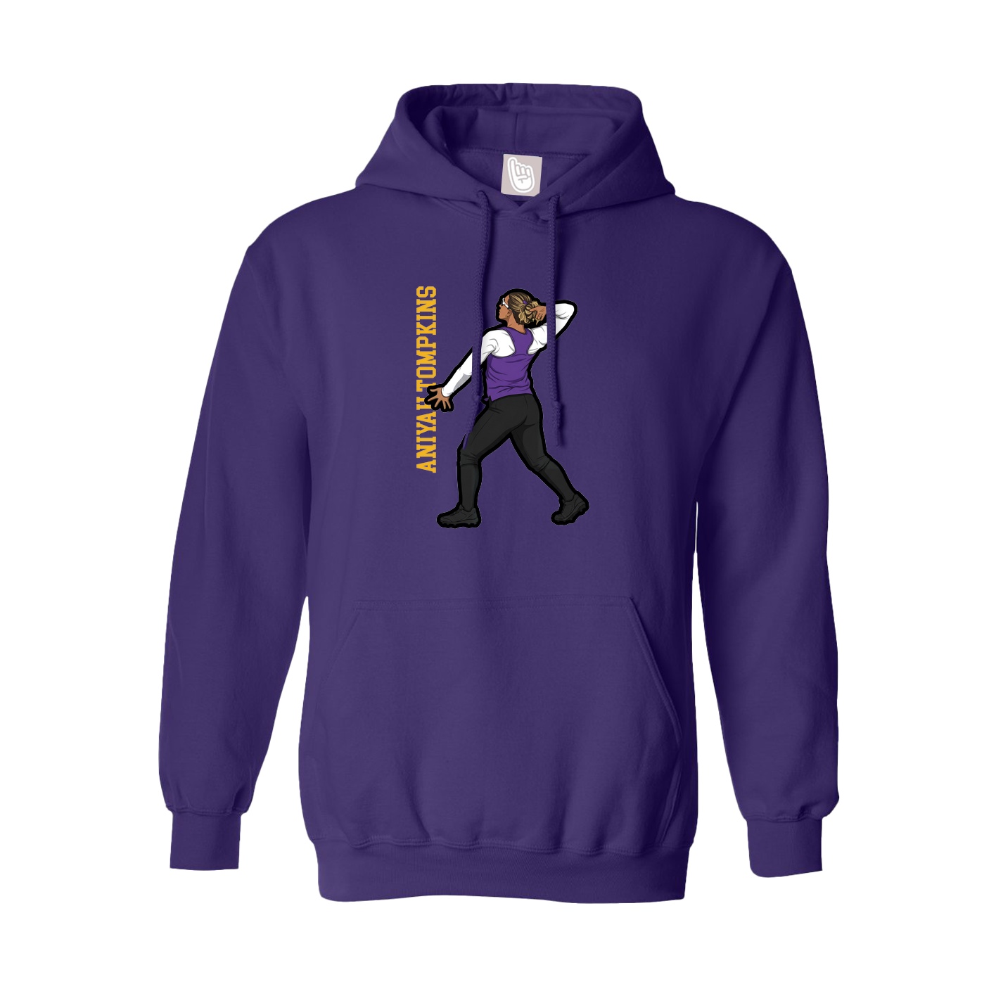 Youth Hoodie — Name Vertical in Purple