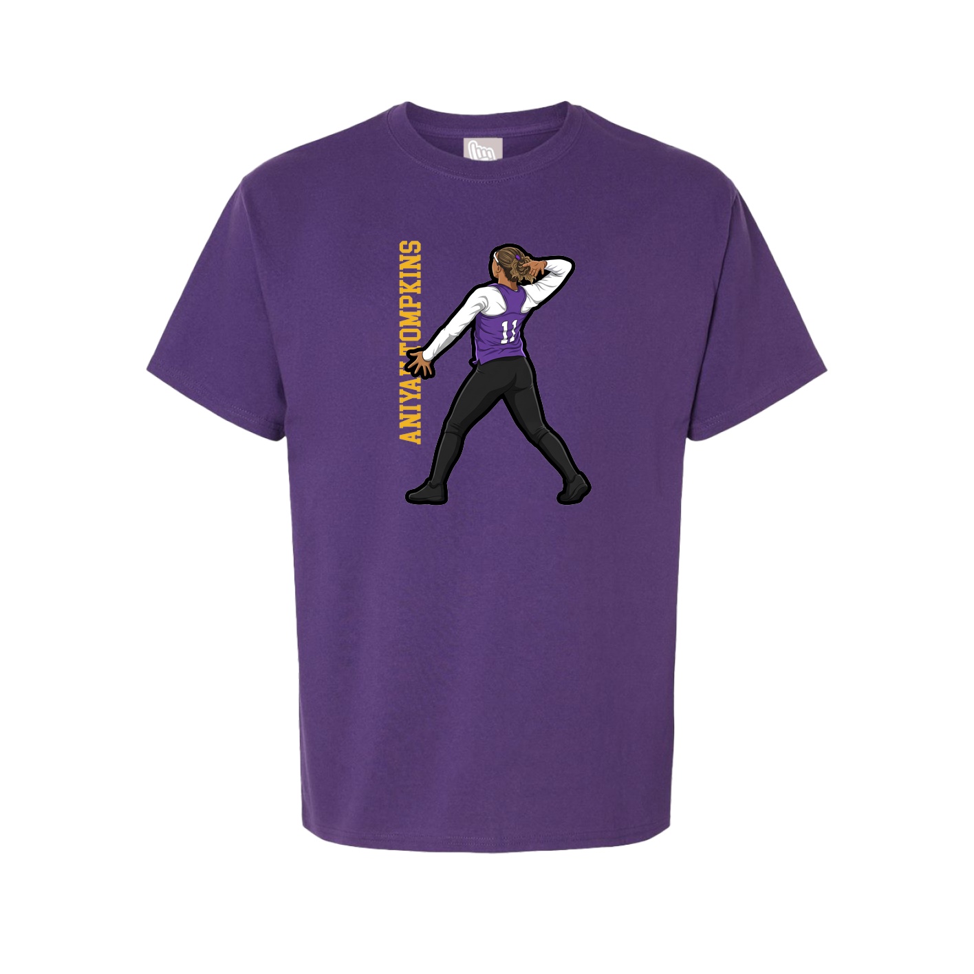 Tee — Name Vertical in Purple