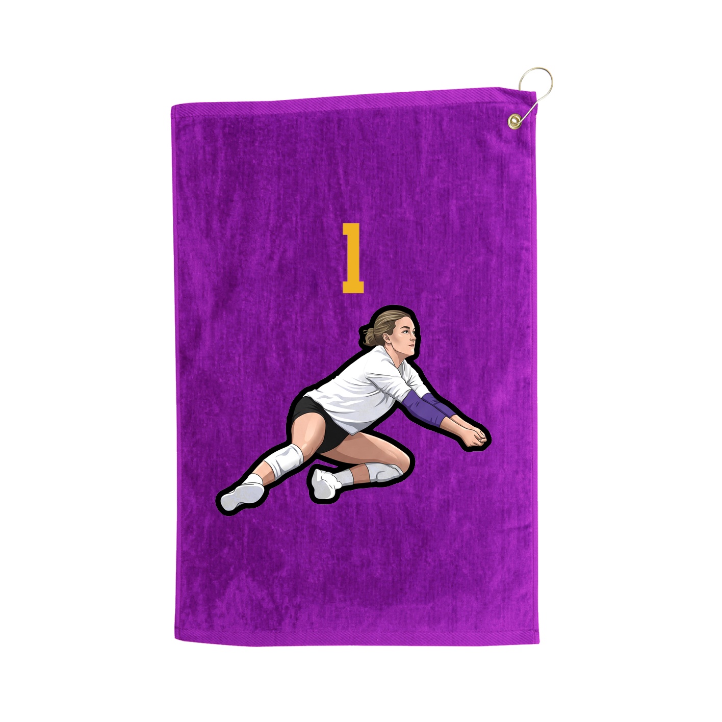 Golf Towel — Number Top in Purple
