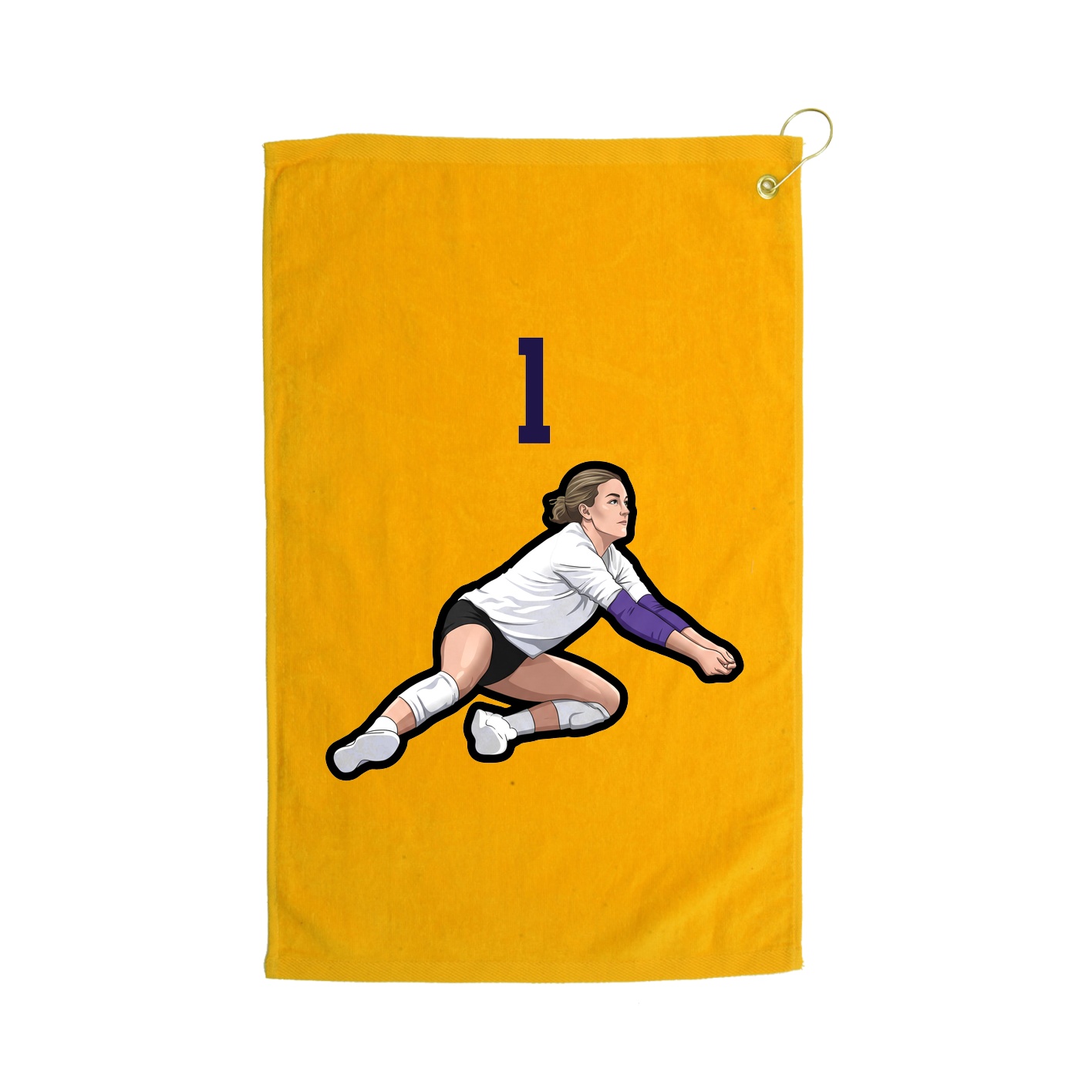 Golf Towel — Number Top in Gold