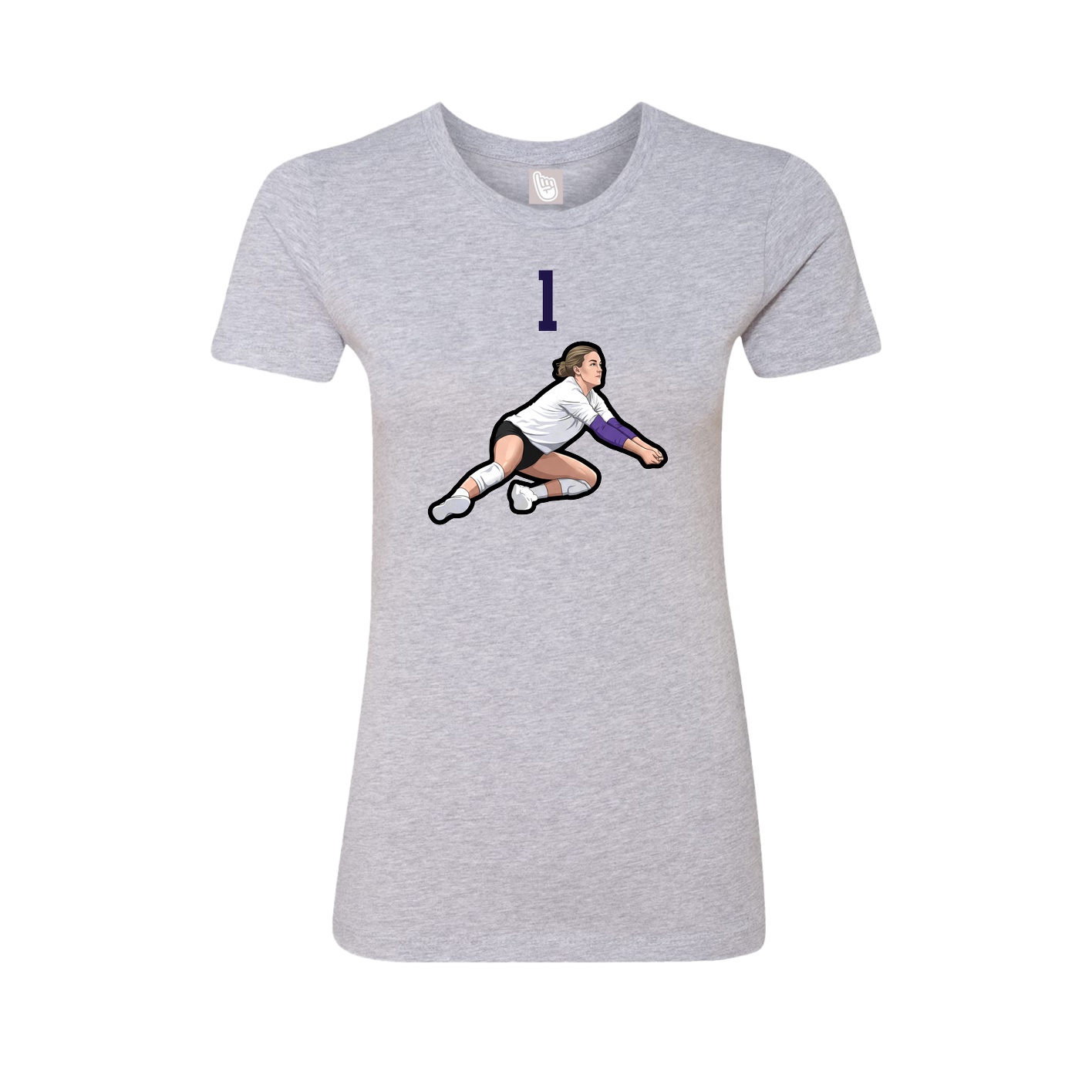 Womens Tee — Number Top in Grey