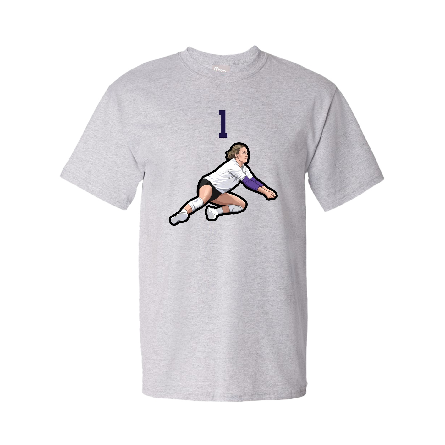 Youth Tee — Number Top in Grey