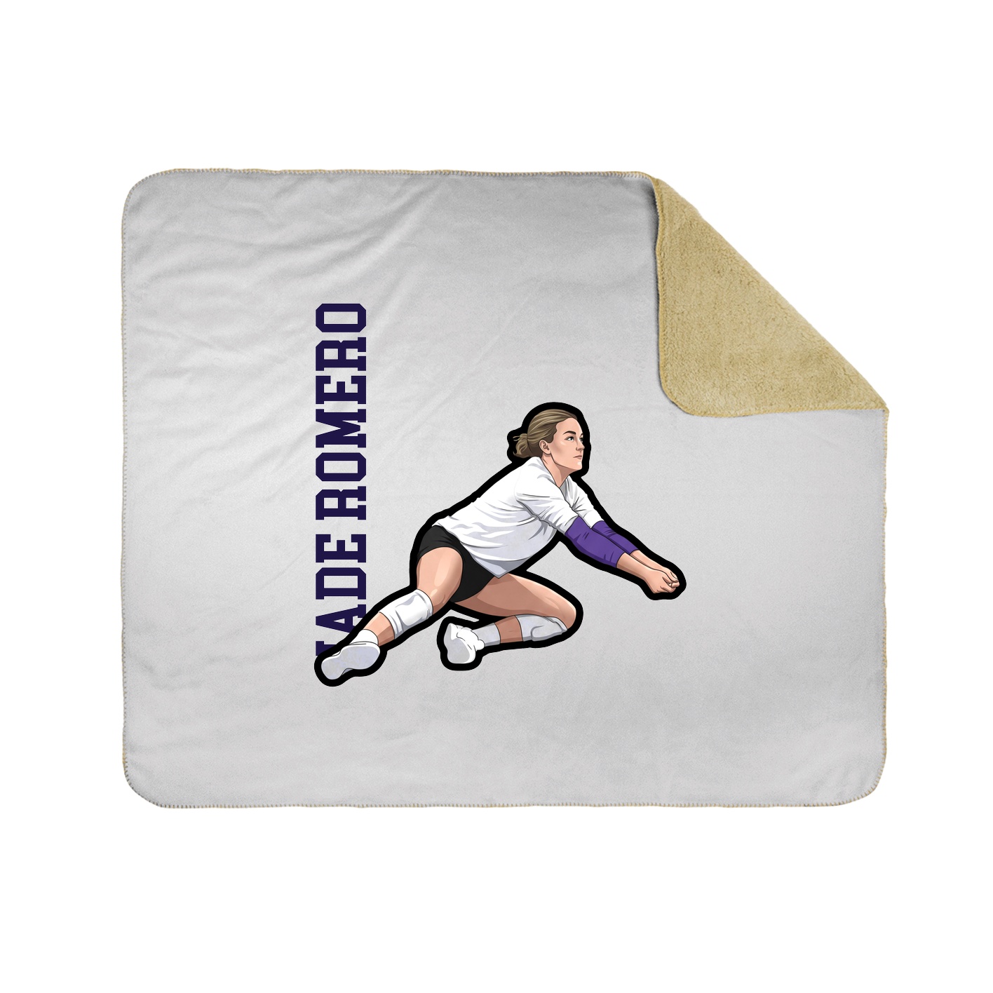 Throw Blanket — Name Vertical in White