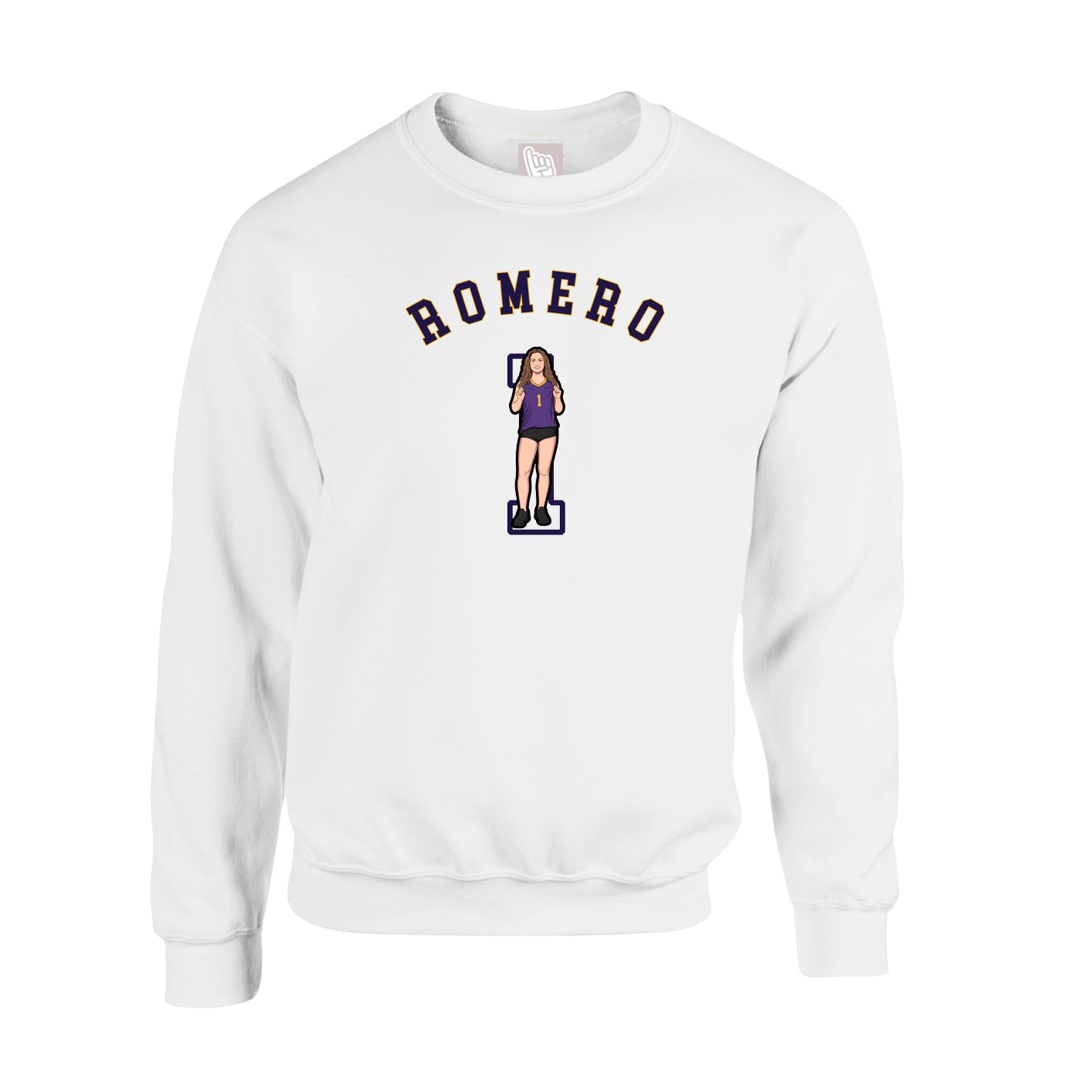 Fleece Crew — Shirsey Arch in White