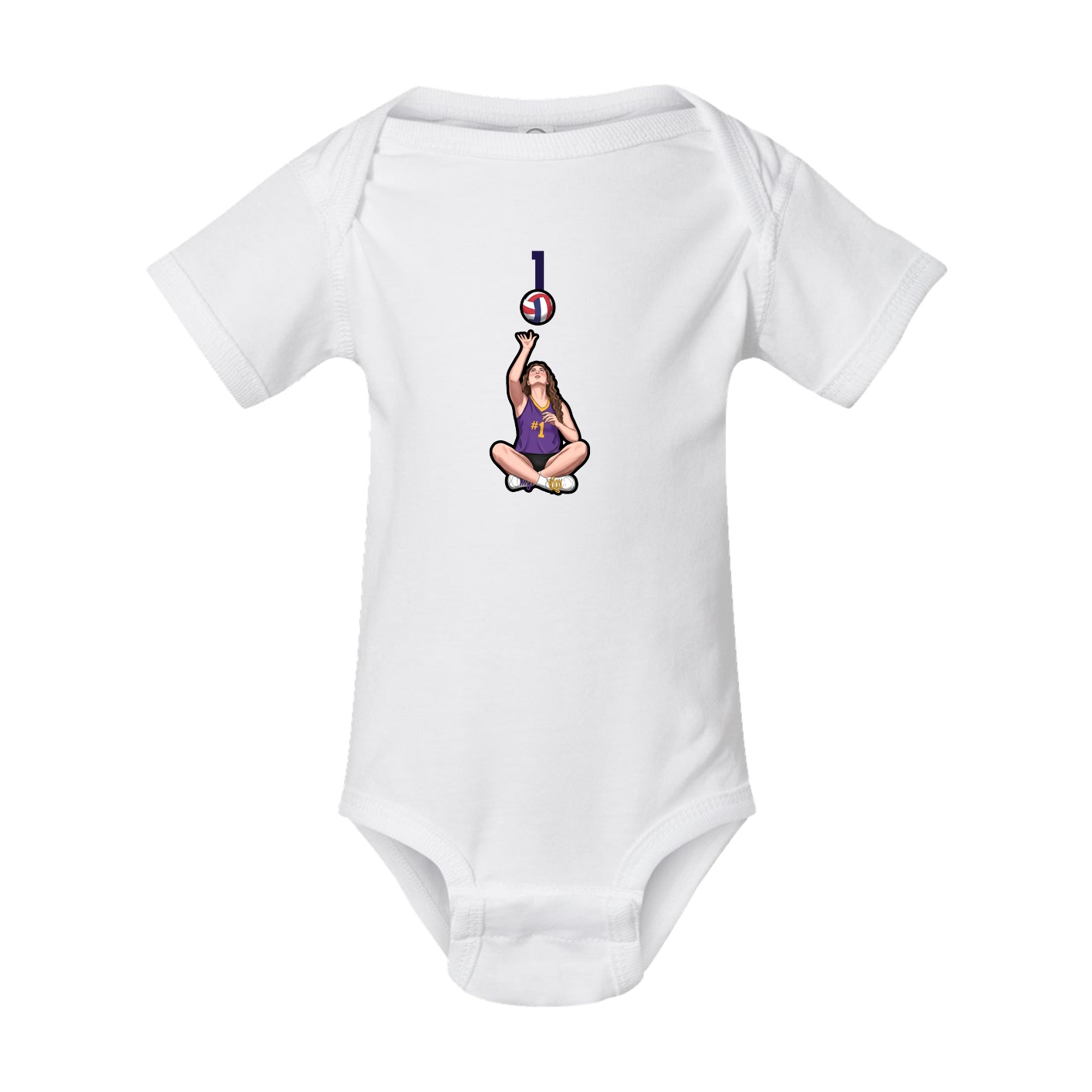 Baby Onesie — Number Top in White