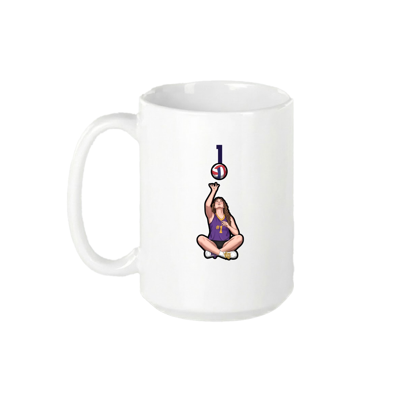 15oz Coffee Mug — Number Top in White