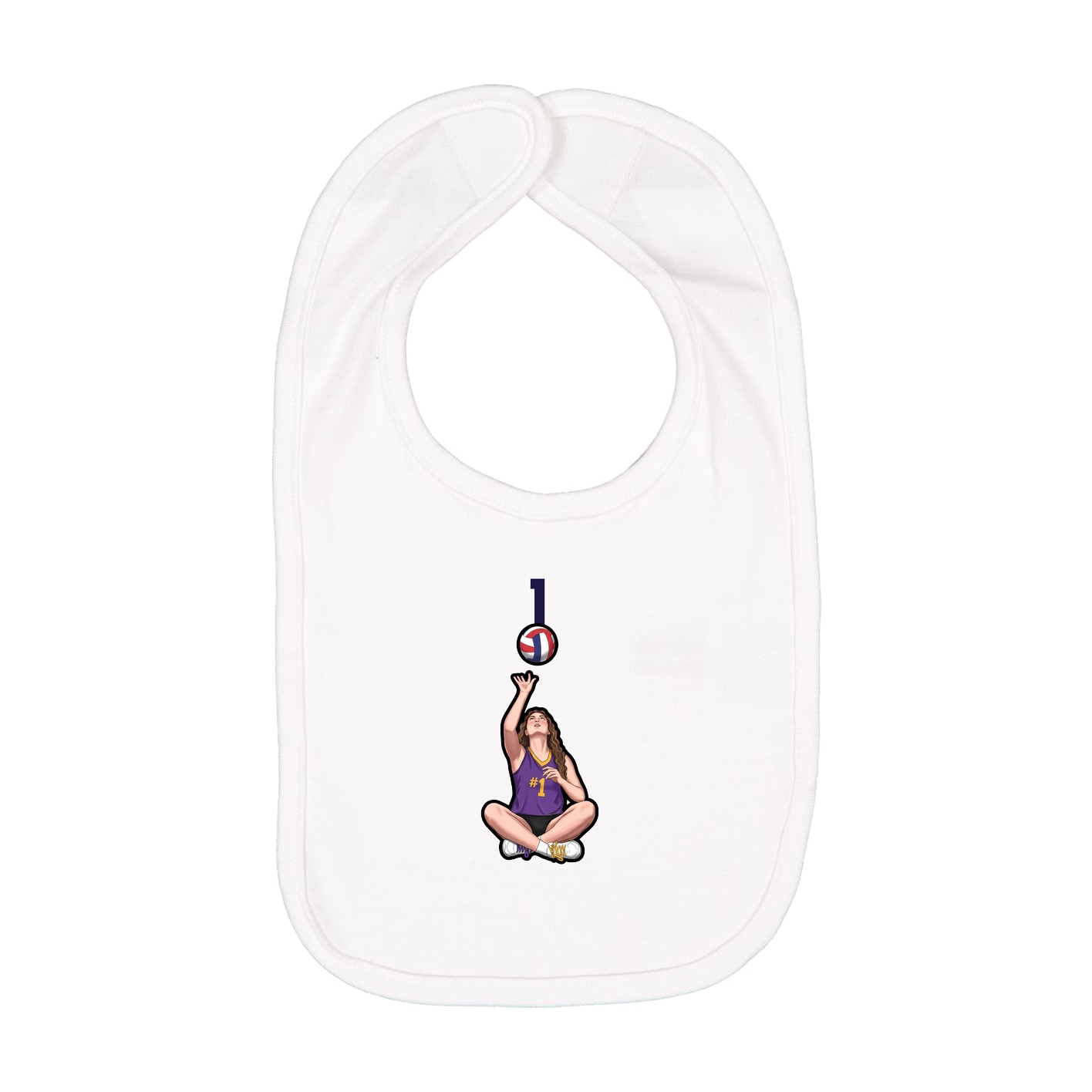 Infant Bib — Number Top in White