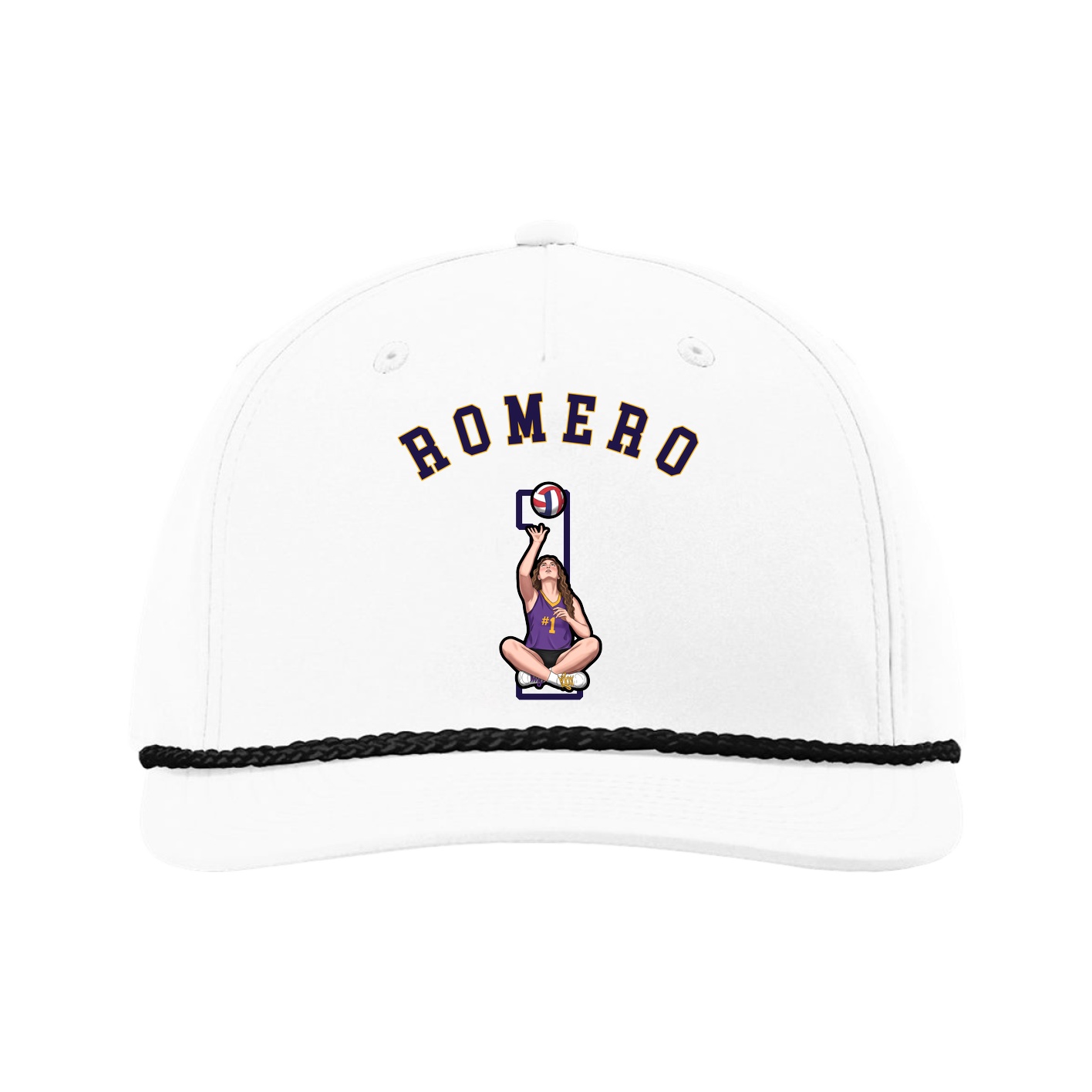 Five-Panel Classic Rope Cap — Shirsey Arch in White