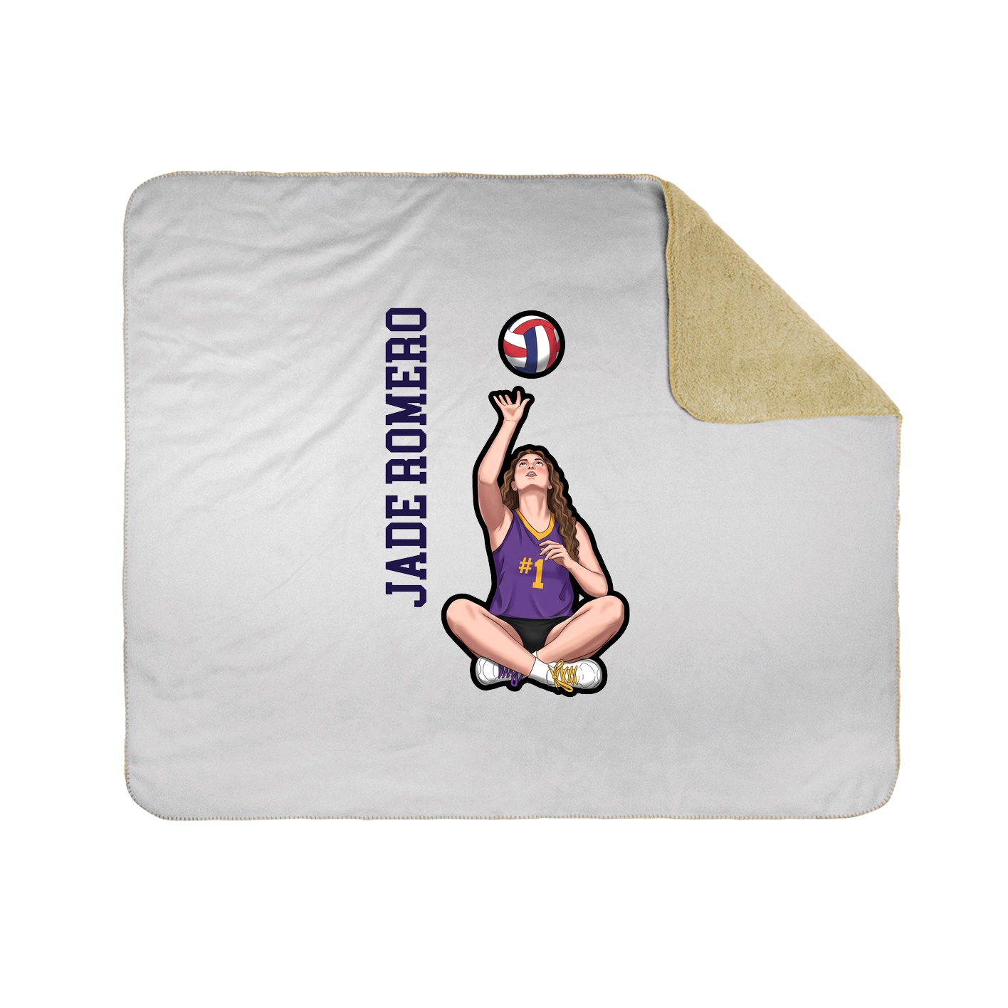 Throw Blanket — Name Vertical in White